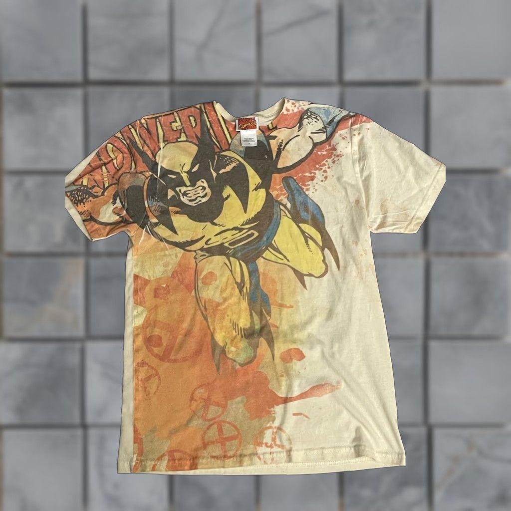 Vintage VINTAGE Marvel Wolverine AOP Front Only T-Shirt Yellow Small Size US S / EU 44-46 / 1 - 1 Thumbnail