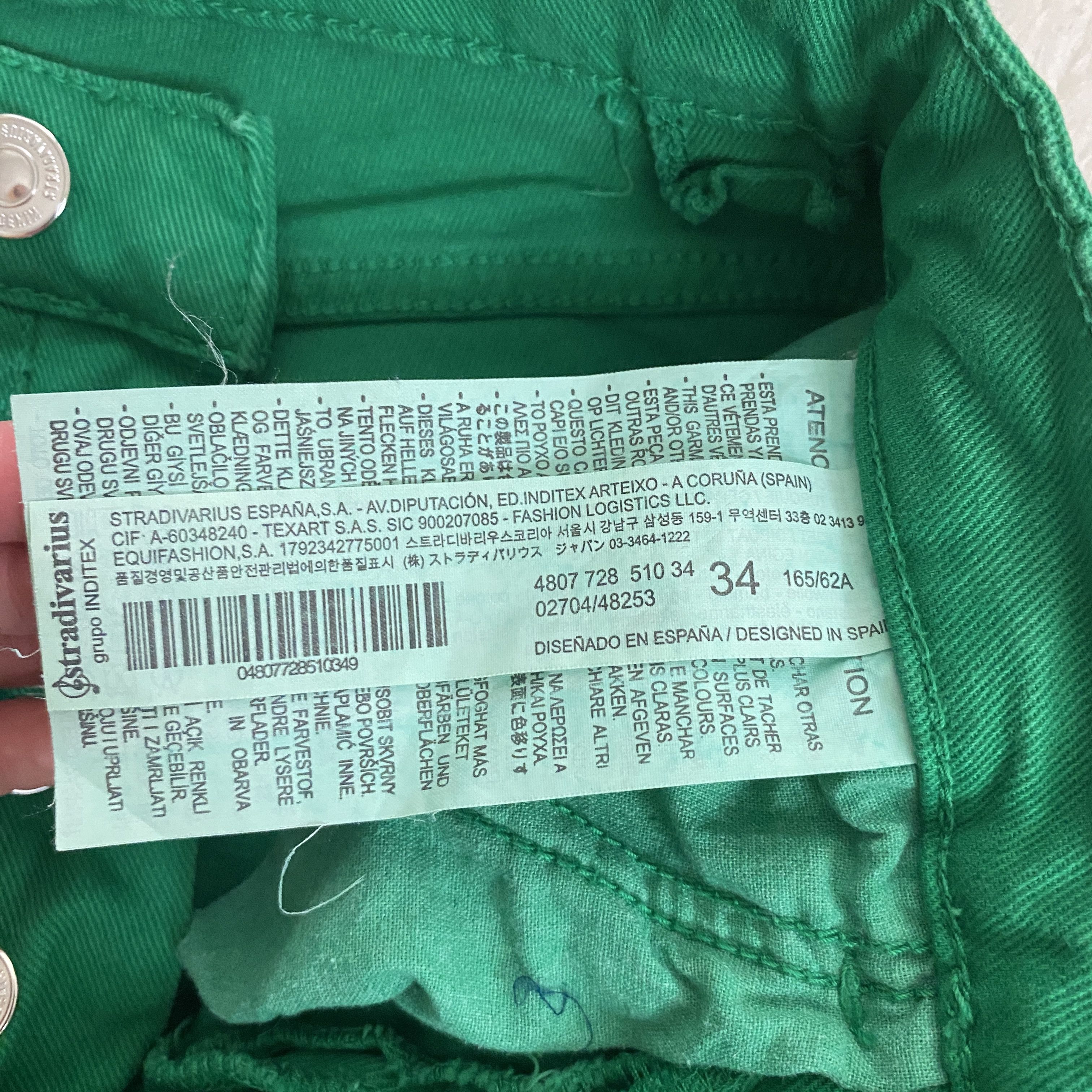 Stradivarius Stradivarius Slim Flare Jeans with Split Hem – Bright Green Size 26" / US 2 / IT 38 - 8 Thumbnail