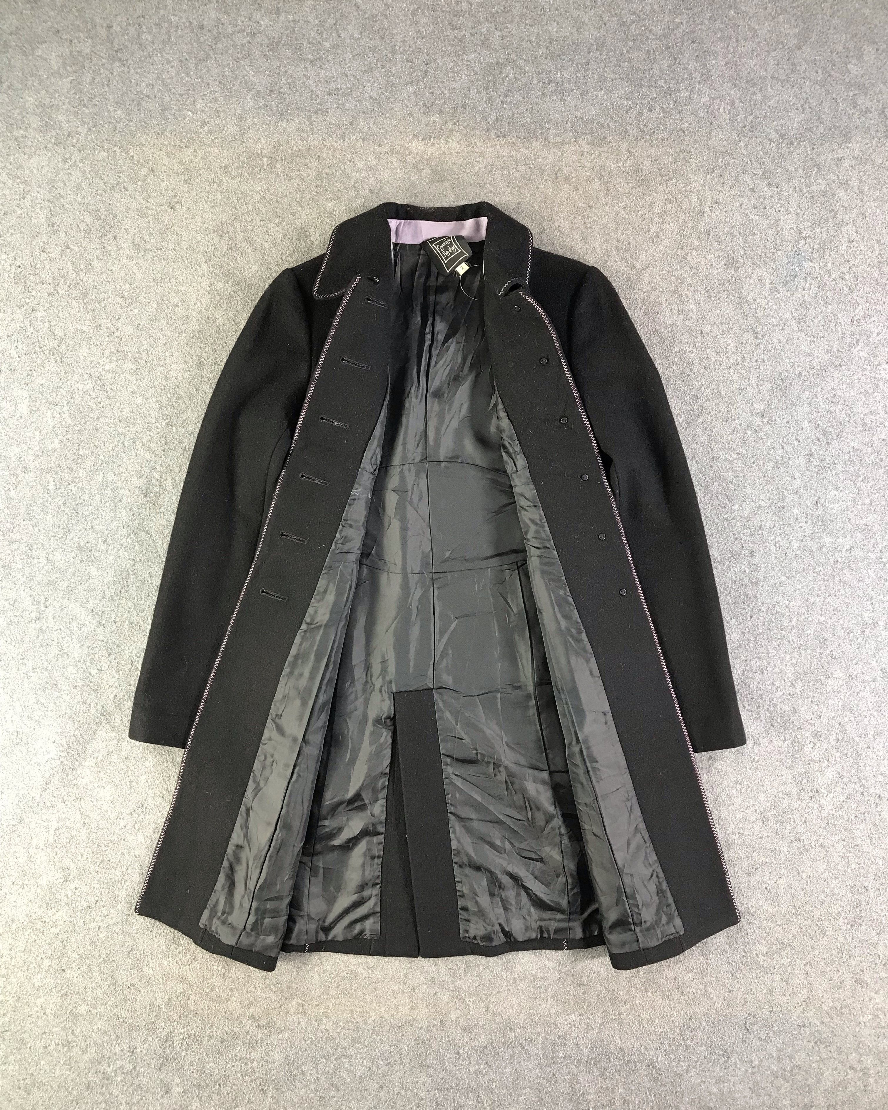 Japanese Brand Cynthia Rowley Black Stitched Coat Jacket -JC188 Size S / US 4 / IT 40 - 2 Thumbnail