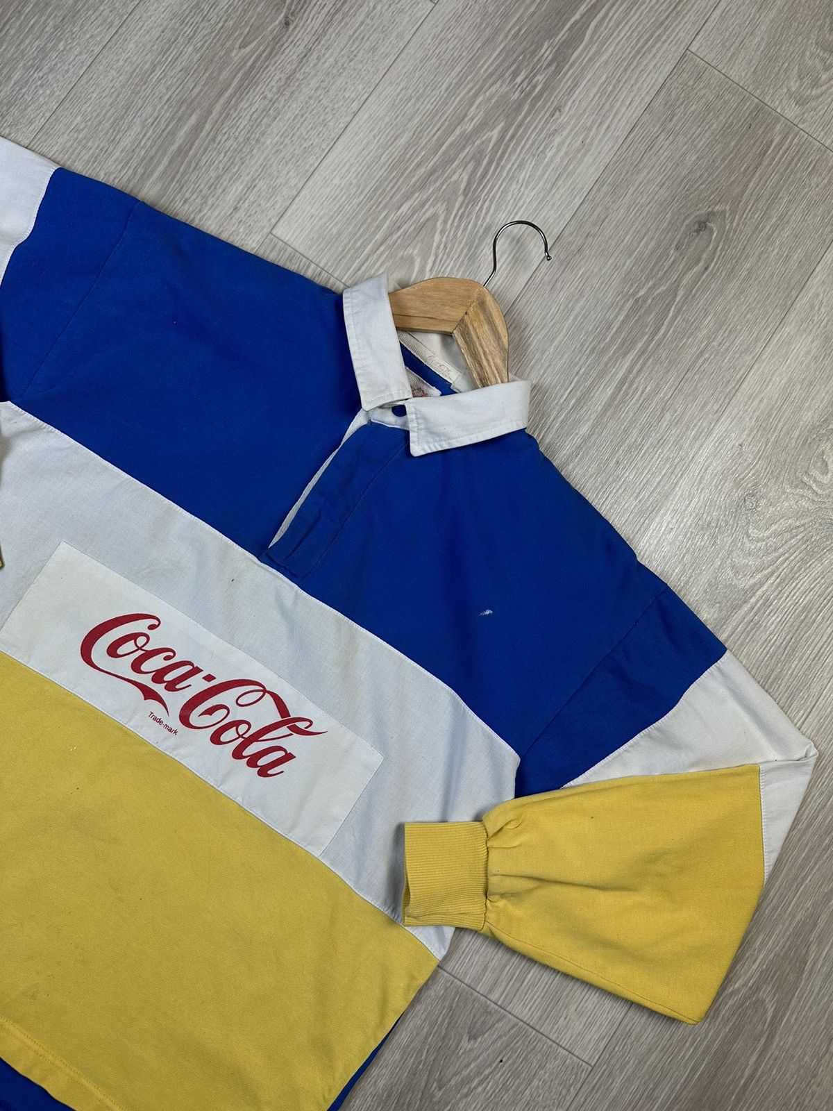 Coca Cola × Vintage Vintage 90s Coca-Cola Rugby Polo T-Shirt Size US M / EU 48-50 / 2 - 2 Thumbnail