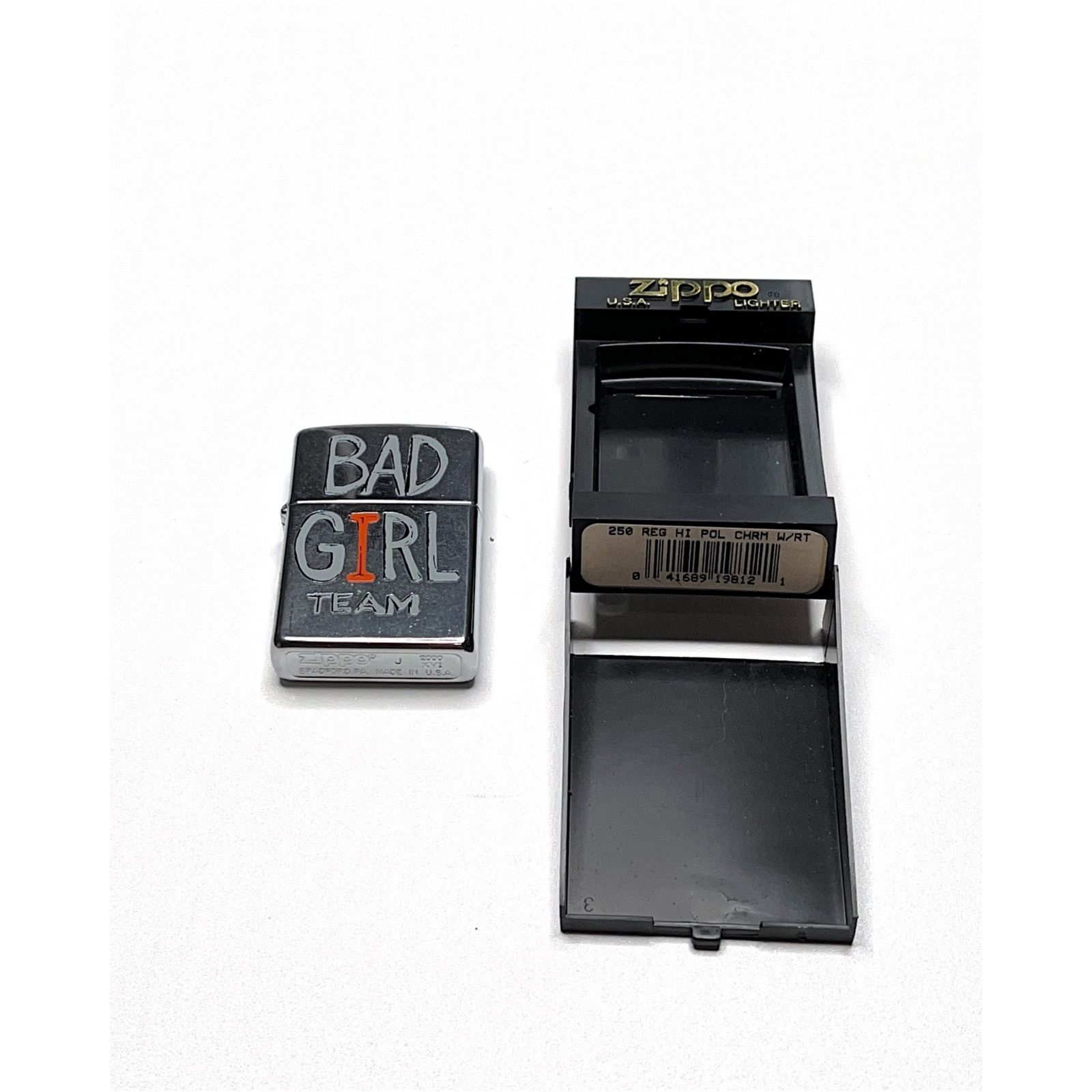 Zippo VINTAGE ZIPPO LIGHTER – Bad Girl –Brushed Chrome – 2000 –NIB Size ONE SIZE - 5 Thumbnail