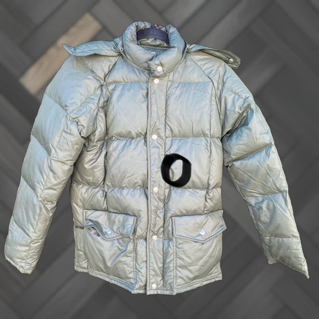 J Brand VINTAGE Swan Brand Down Puffer Jacket Green Nylon Quilted Hood Parka M Men Green Quilted Down Parka Vintage Hooded Jacket Size US M / EU 48-50 / 2 - 1 Thumbnail