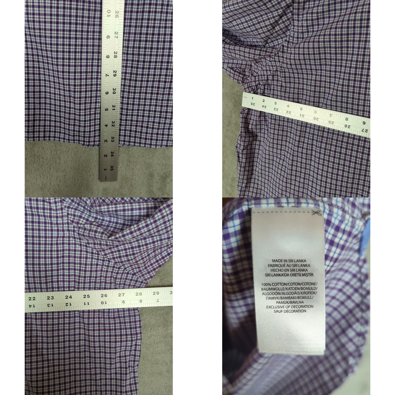 Polo Ralph Lauren Polo Ralph Lauren Purple Check Shirt mens 3XB Long Sleeve Button-Up Collared Lightweight Cotton Woven Big & Tall casual travel Size US XXL / EU 58 / 5 - 9 Thumbnail