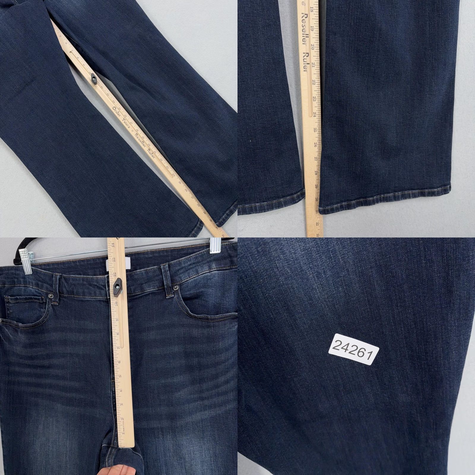 Pistola Pistola Jeans Womens Plus 22W Blue Dark Wash High Rise Bootcut Stretch Denim 90s Size 40" / US 18 - 9 Thumbnail