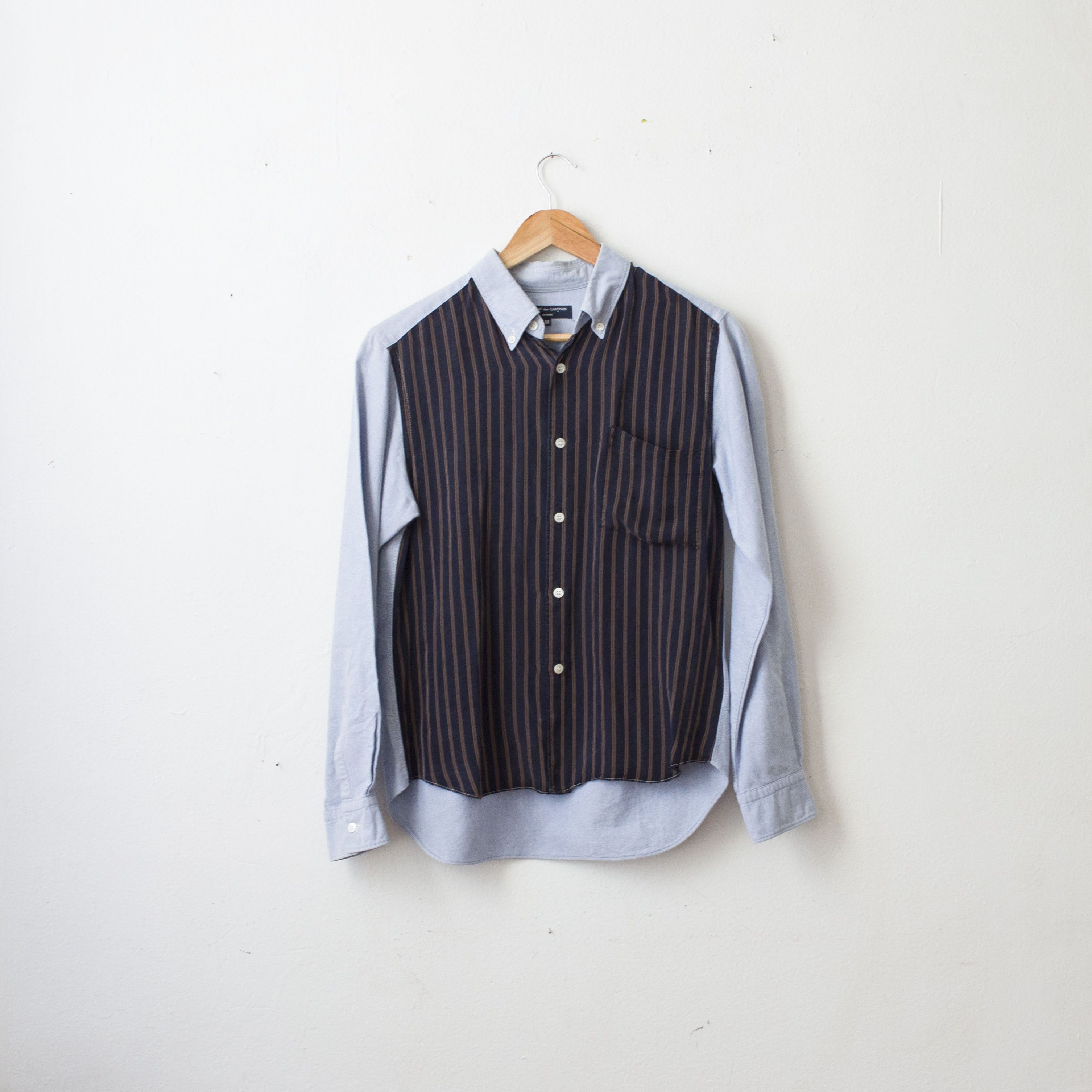 image of Comme Des Garcons 2006 Comme Des Garçons Striped Front Shirt in Blue, Men's (Size Medium)