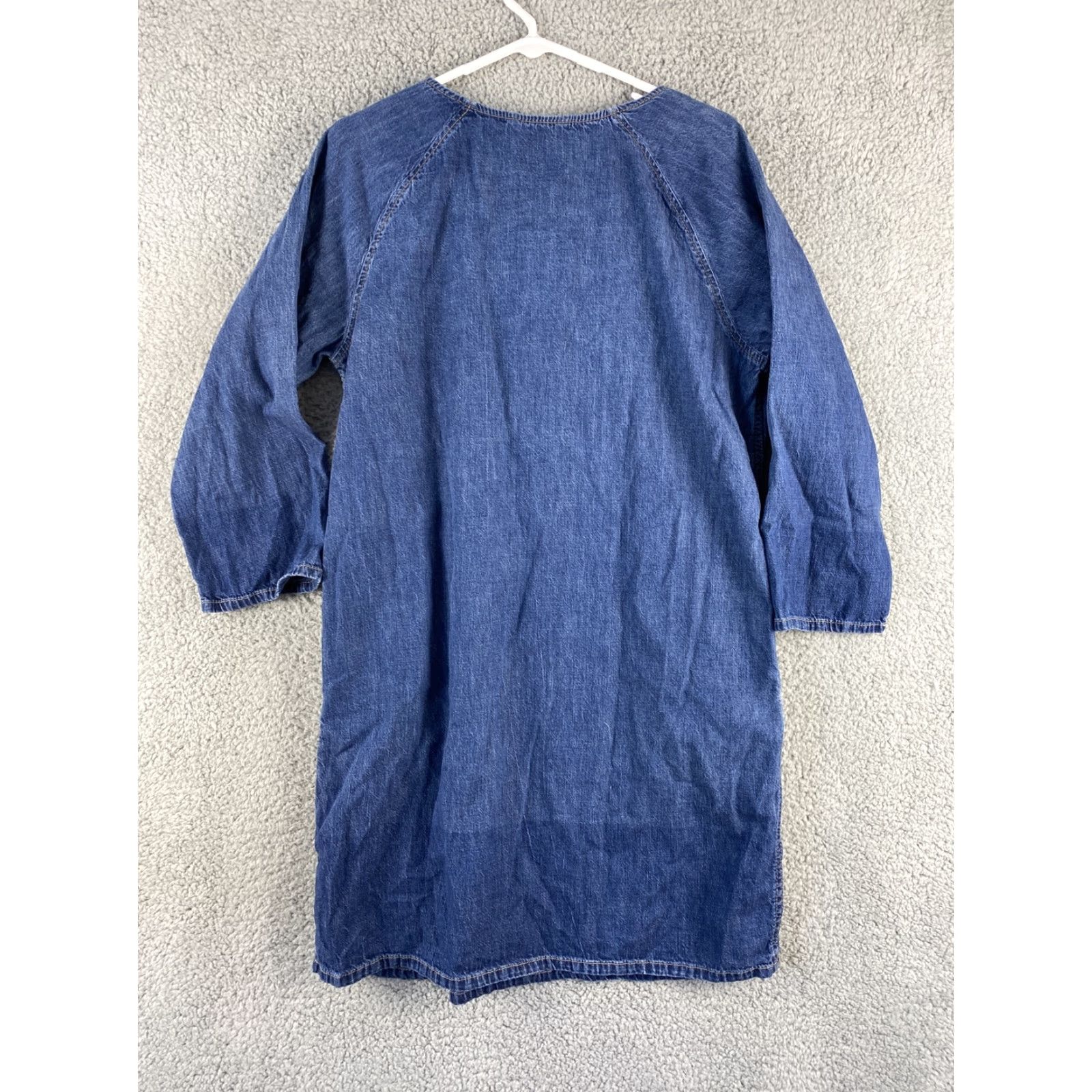 Ralph Lauren Lauren Ralph Lauren Women's Shift Dress M Denim Dark Wash Casual V-Neck 90s Style Size 32" / US 10 / IT 46 - 7 Thumbnail