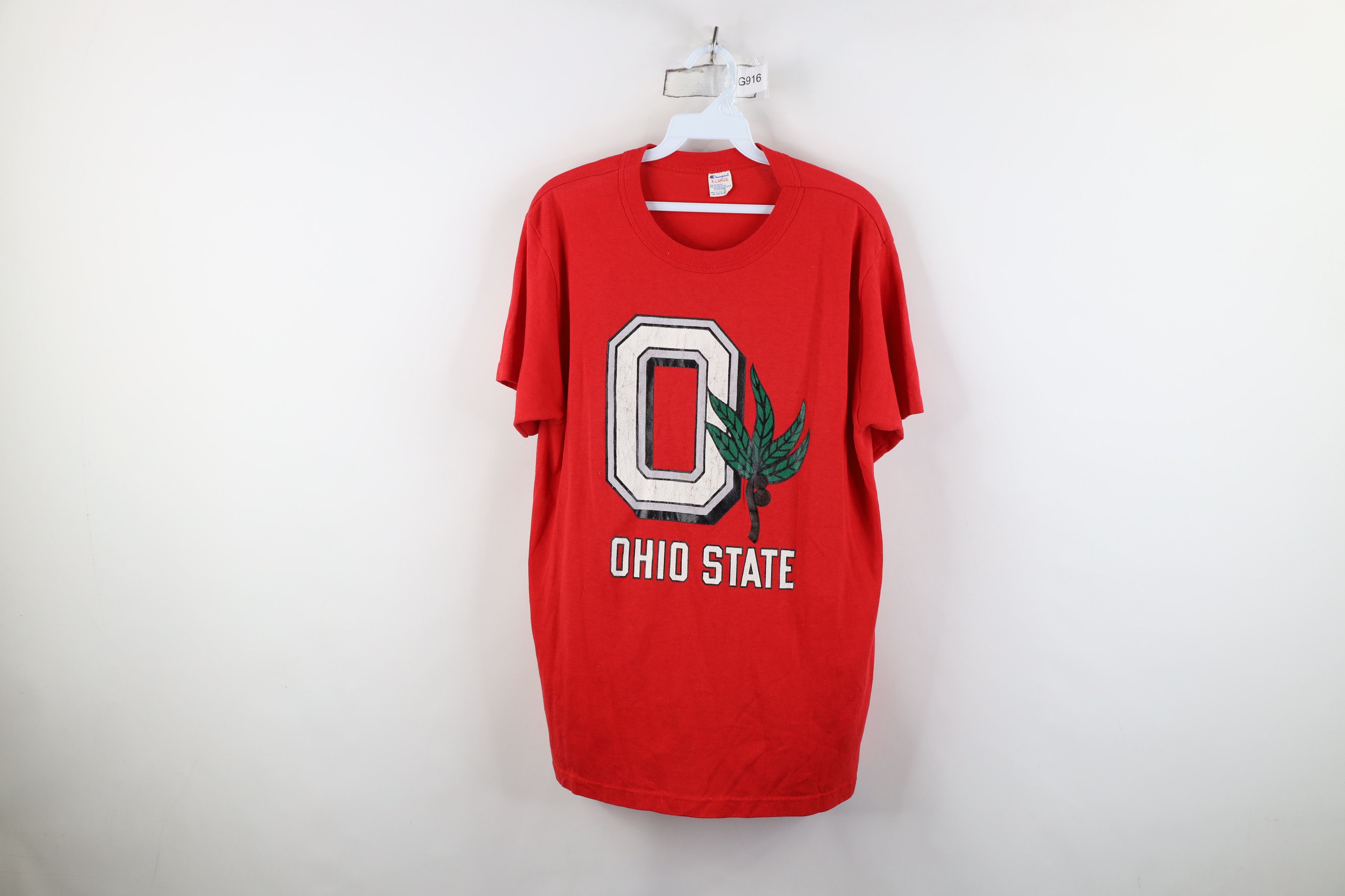 Champion Vintage 80s Champion Ohio State University T-Shirt Red USA Size US XL / EU 56 / 4 - 1 Thumbnail