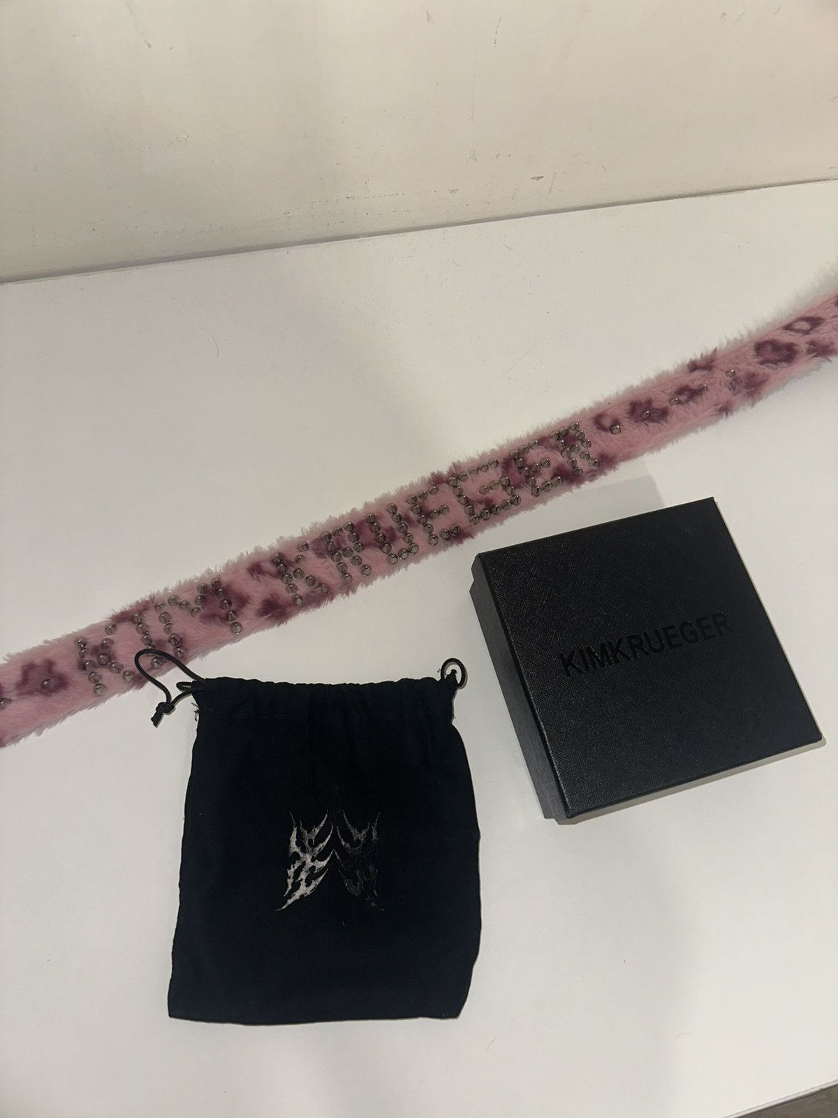 Kim Krueger Studed pink fur belt cheetah print from kim krueger Size ONE SIZE - 2 Thumbnail