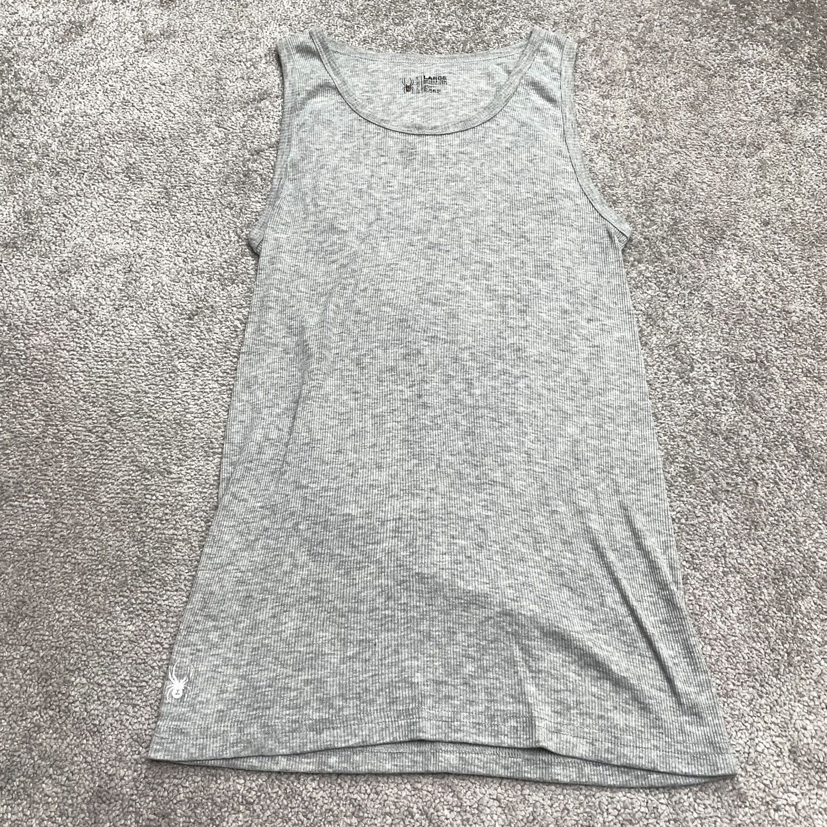Spyder Spyder Mens Tank Top Ribbed Knit Gray Sleeveless Round Neck Cotton Polyester Stretch Regular Large T-Shirt Vintage: No Size US L / EU 52-54 / 3 - 2 Thumbnail