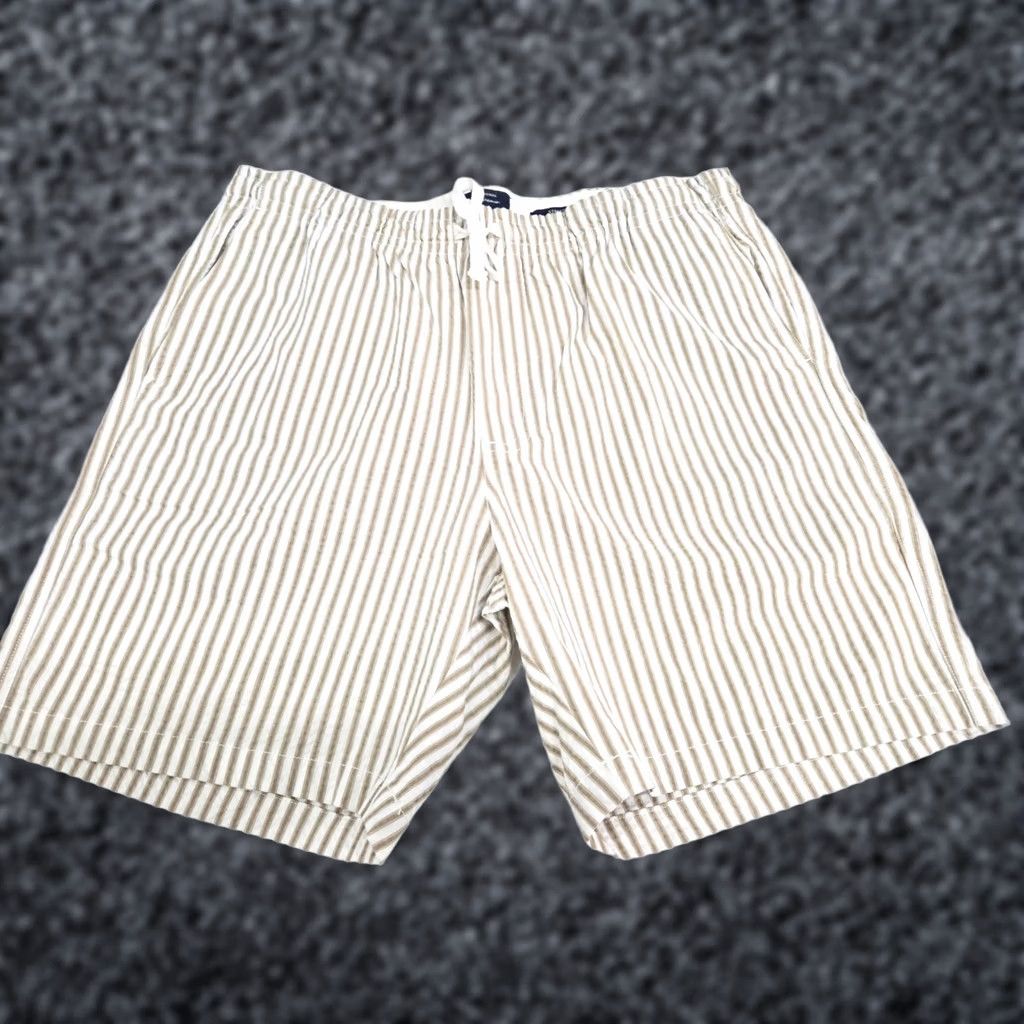 Ben Sherman Ben Sherman Shorts Mens Large Khaki Striped Regular Fit Stretch NWT Size US 34 / EU 50 - 1 Thumbnail