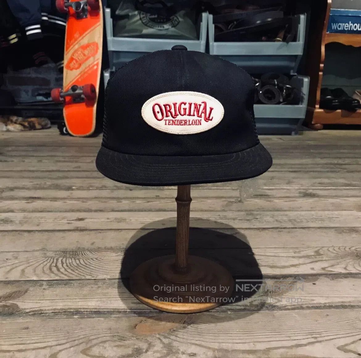 original trucker cap with oval patch.