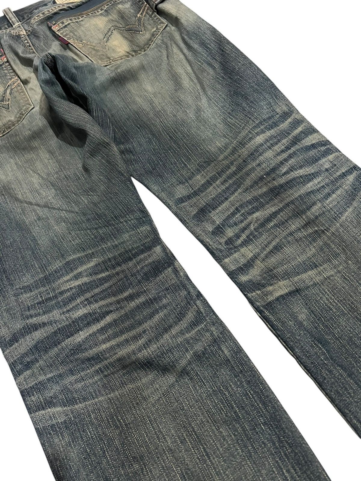 Edwin × If Six Was Nine 🌈Flare Vintage Edwin 503 Blue Trip Distressed Mud Wash Jean Size US 34 / EU 50 - 10 Thumbnail