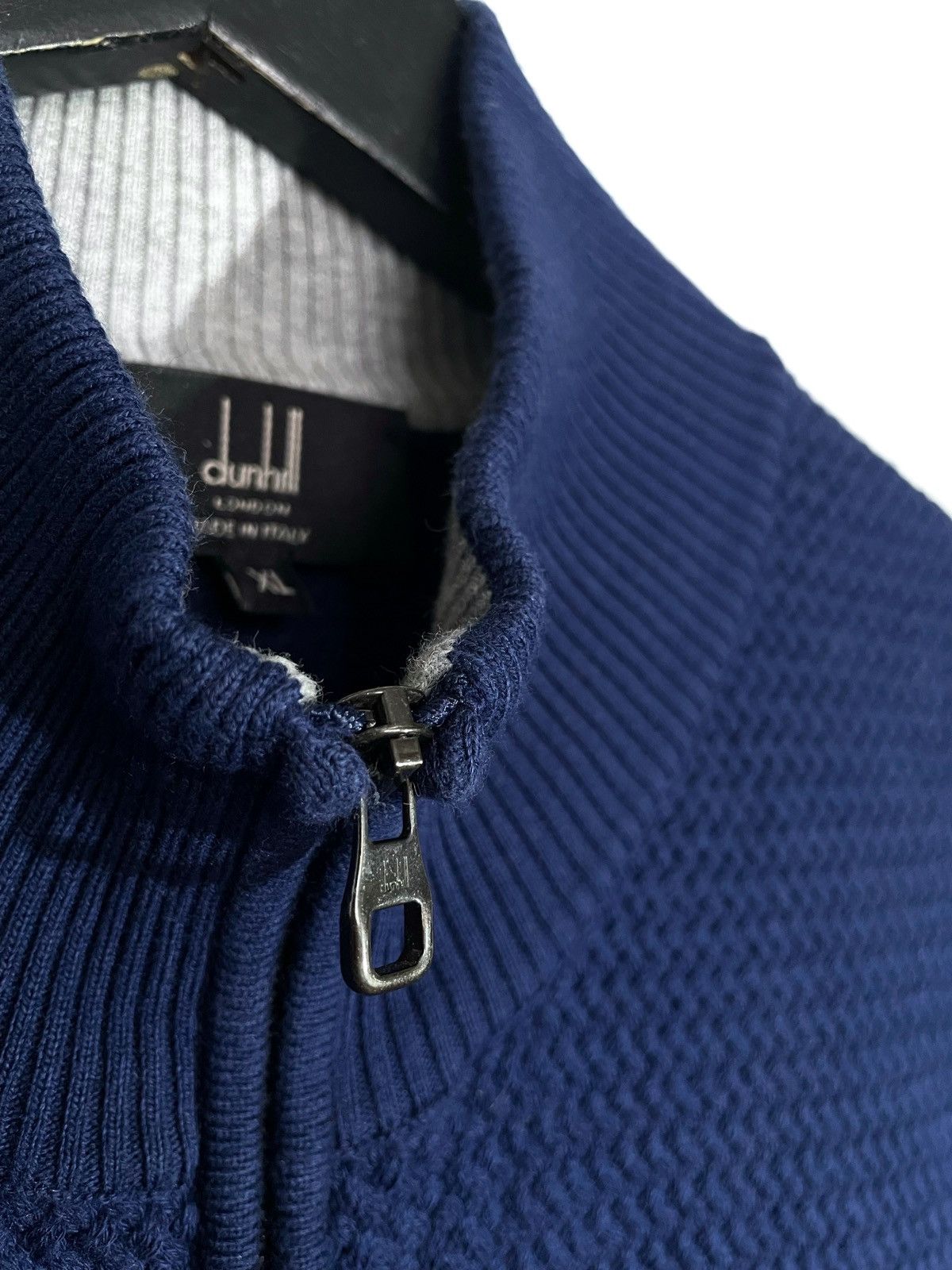 Alfred Dunhill Dunhill Blue Luxury Zip Cotton Sweater Size XL Made In Italy Size US XL / EU 56 / 4 - 4 Thumbnail