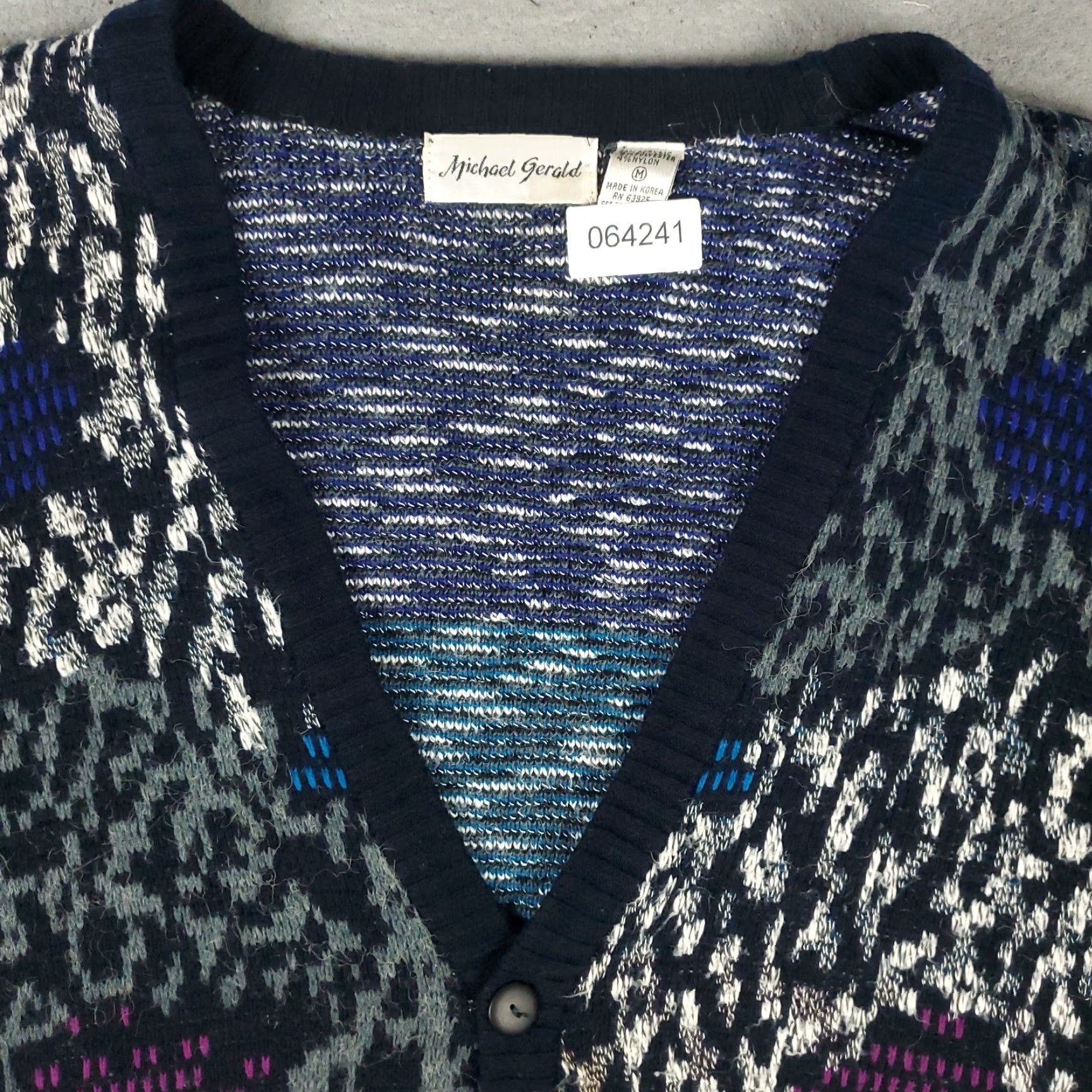 Vintage VINTAGE Michael Gerald Cardigan Sweater Mens Medium Blue Long Sleeve Button Up Version Size US M / EU 48-50 / 2 - 2 Thumbnail