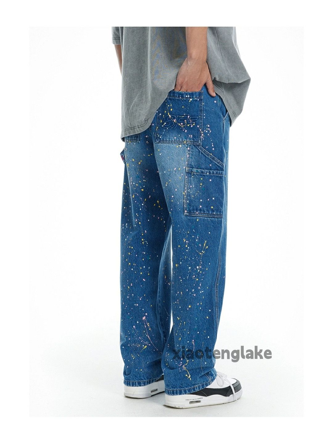 Jean × Vintage washed faded loose baggy paint carpenter cargo pants Size US 34 / EU 50 - 6 Thumbnail