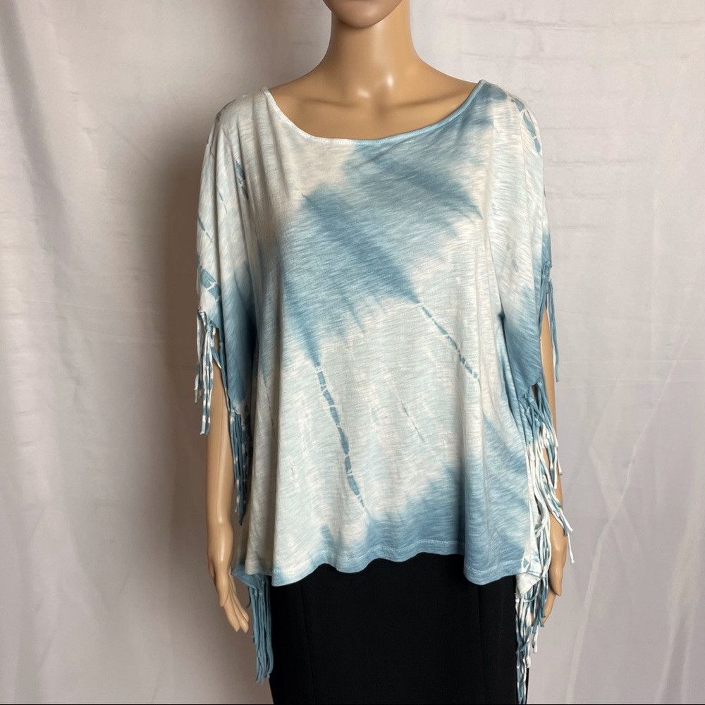 Free People NWT New $88 Free People Movement Fringe Top Poncho Tie Dye Size S / US 4 / IT 40 - 1 Thumbnail