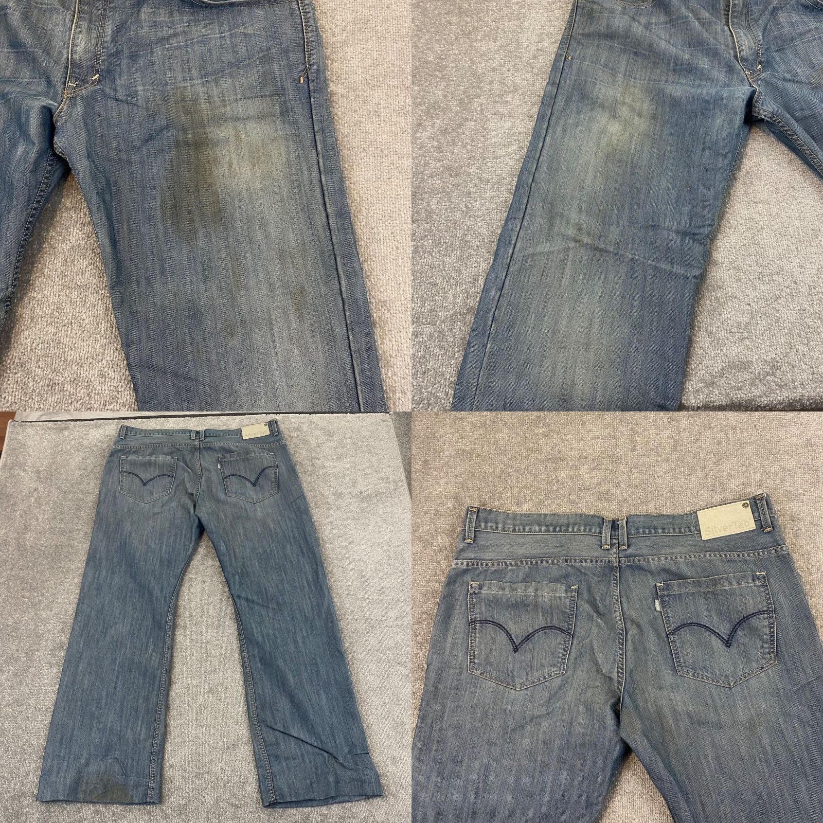 Levi's VINTAGE Levi's SilverTab Jeans Mens 38x31 Bootcut Baggy Loose Denim Cotton 5-Pocket Distressed Y2K Mens Size US 38 / EU 54 - 8 Thumbnail