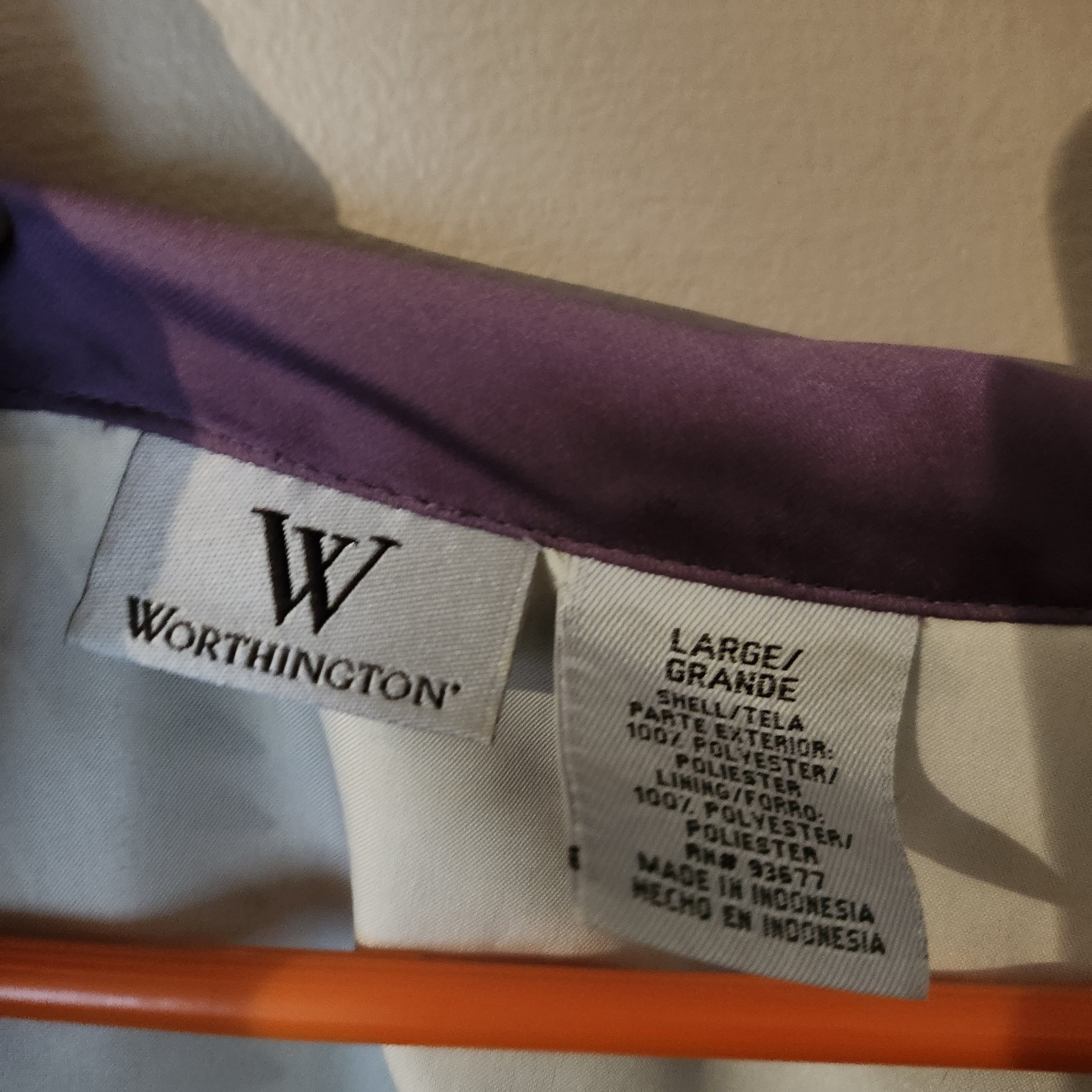Worthington Worthington Large Blouse Purple Bow Neck Geometric Print Size L / US 10 / IT 46 - 2 Thumbnail