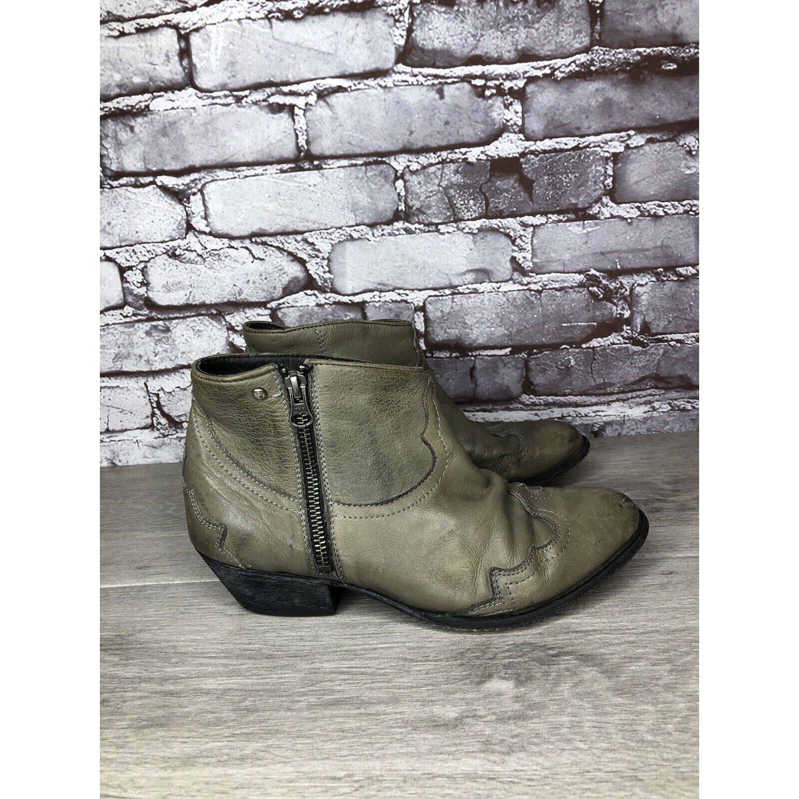 Other Baske California Green Western Zip Pointed Toe Heel Boots Wo Size US 7.5 / IT 37.5 - 3 Thumbnail