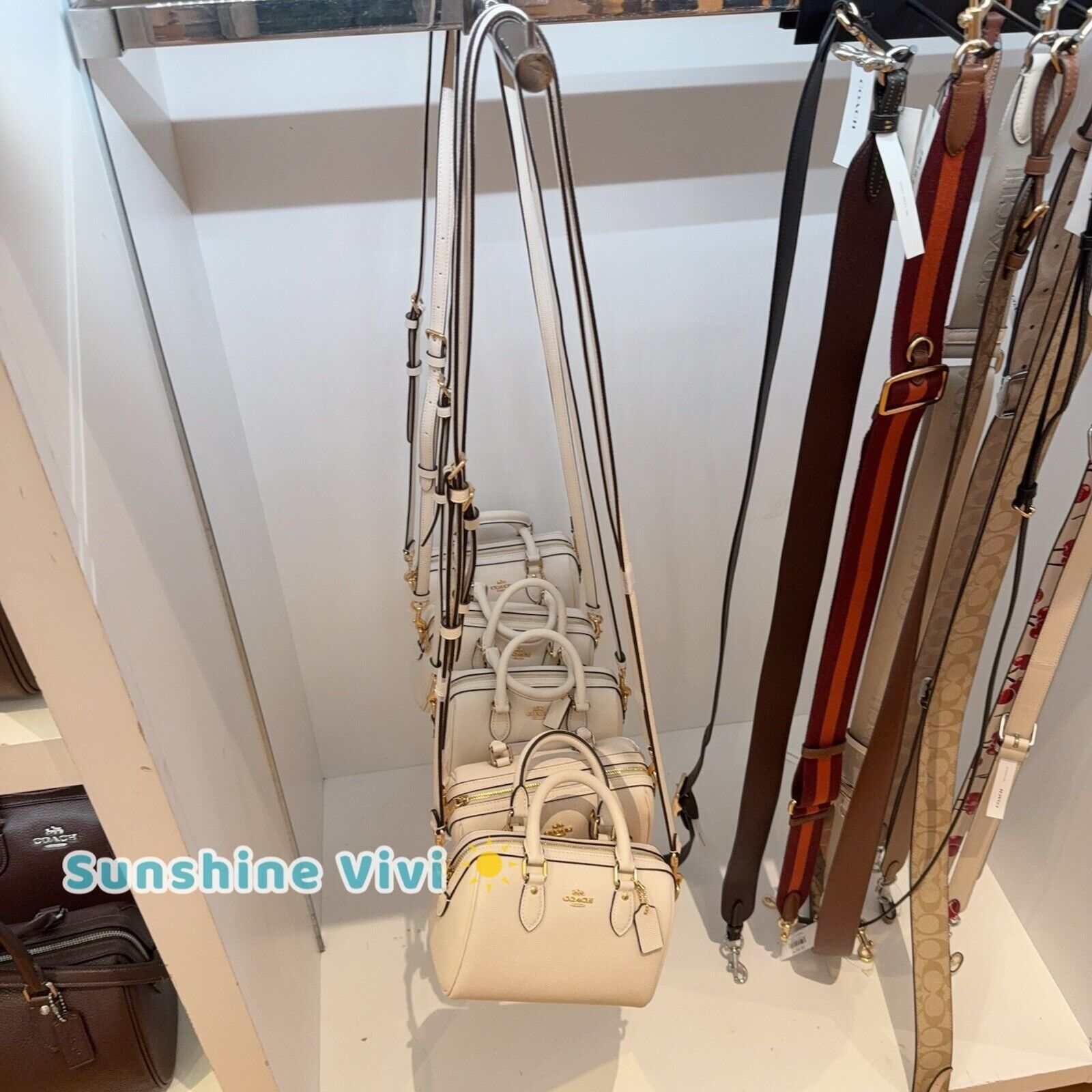 Coach NWT Coach Mini Rowan Crossbody Bag Leather CV404 Gold/Chalk Size ONE SIZE - 9 Thumbnail