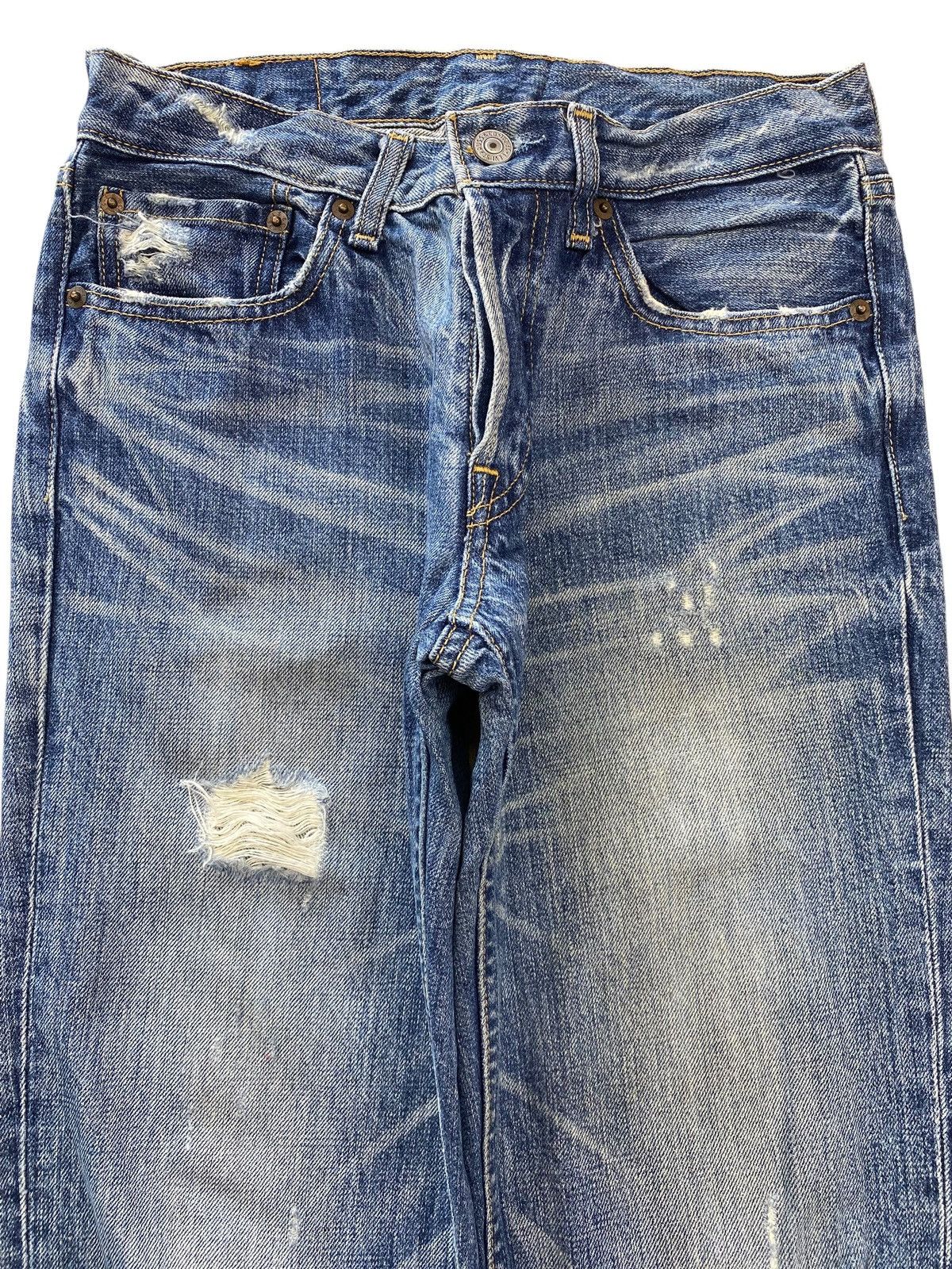Levi's Levi’s 501 Faded Wash Whiskered Style Straight Leg Jeans Size US 27 - 2 Thumbnail