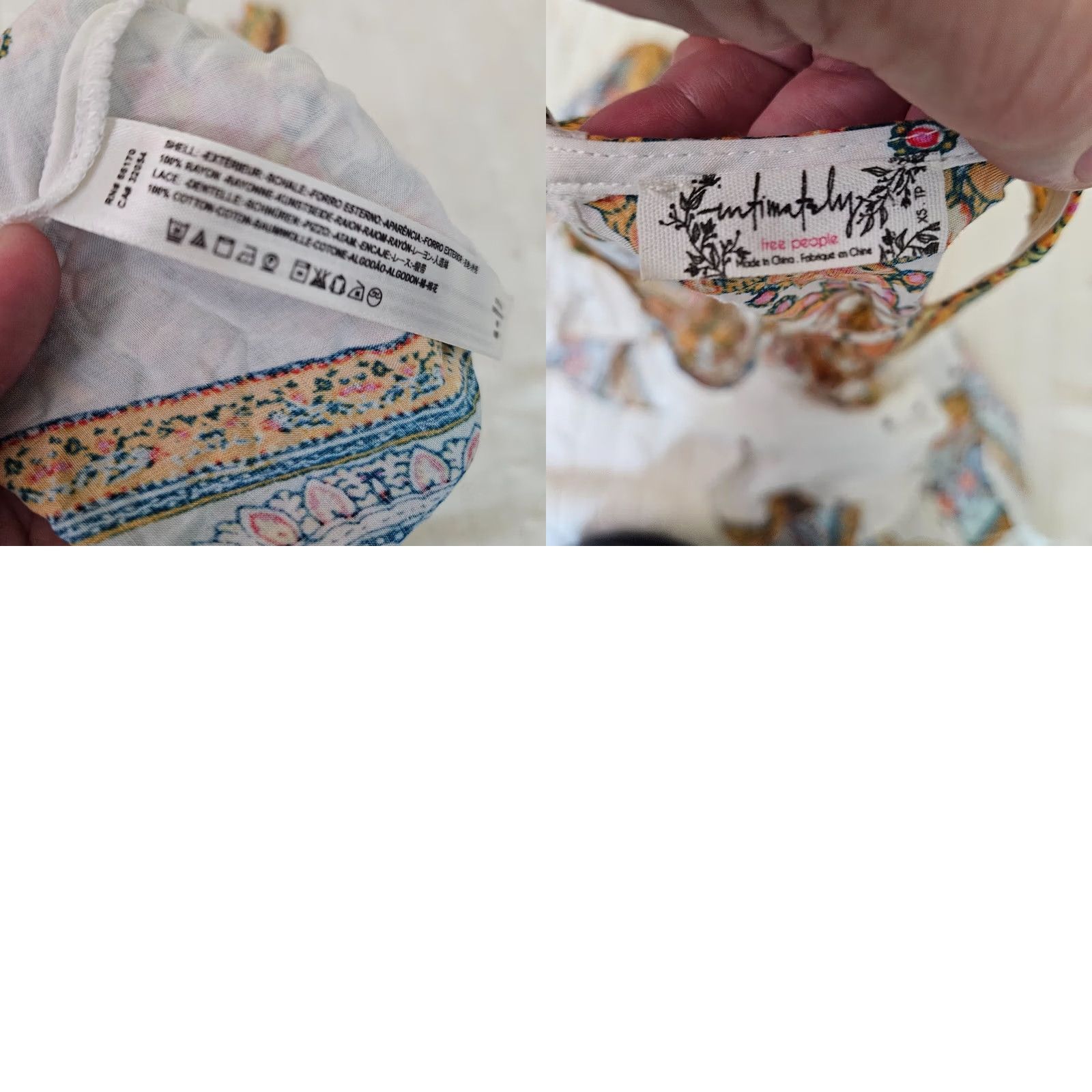 Free People VINTAGE Intimately By Free People Women's Darjeeling Floral A-line Mini Dress XS Size XS / US 0-2 / IT 36-38 - 8 Thumbnail