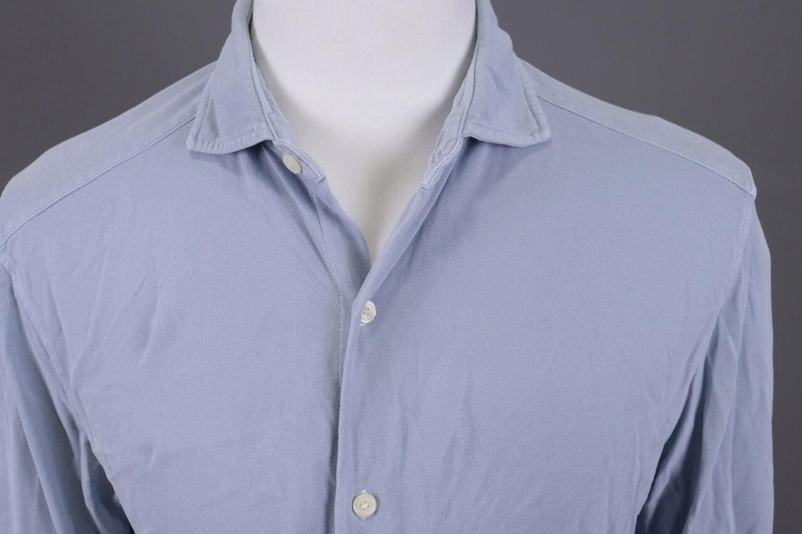 Designer Boggi Milano Italian Style Blue Down Dress Shirt Size 39 Size US M / EU 48-50 / 2 - 3 Thumbnail