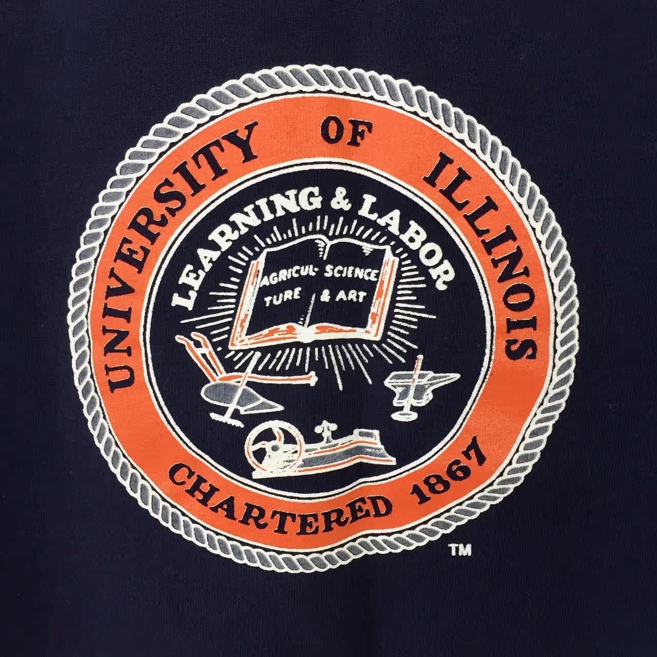 Vintage VINTAGE ILLINOIS FIGHTING ILLINI TEE Size US L / EU 52-54 / 3 - 2 Thumbnail