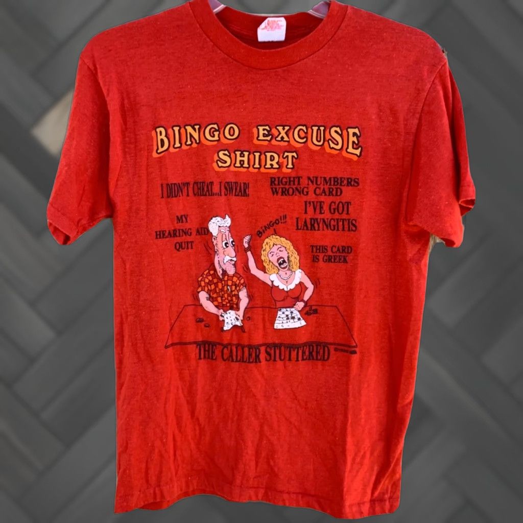 Vintage VINTAGE Royal First Class Shirt Men L Red Bingo Excuse Shirt Graphic Tee 1980s Size US L / EU 52-54 / 3 - 1 Thumbnail