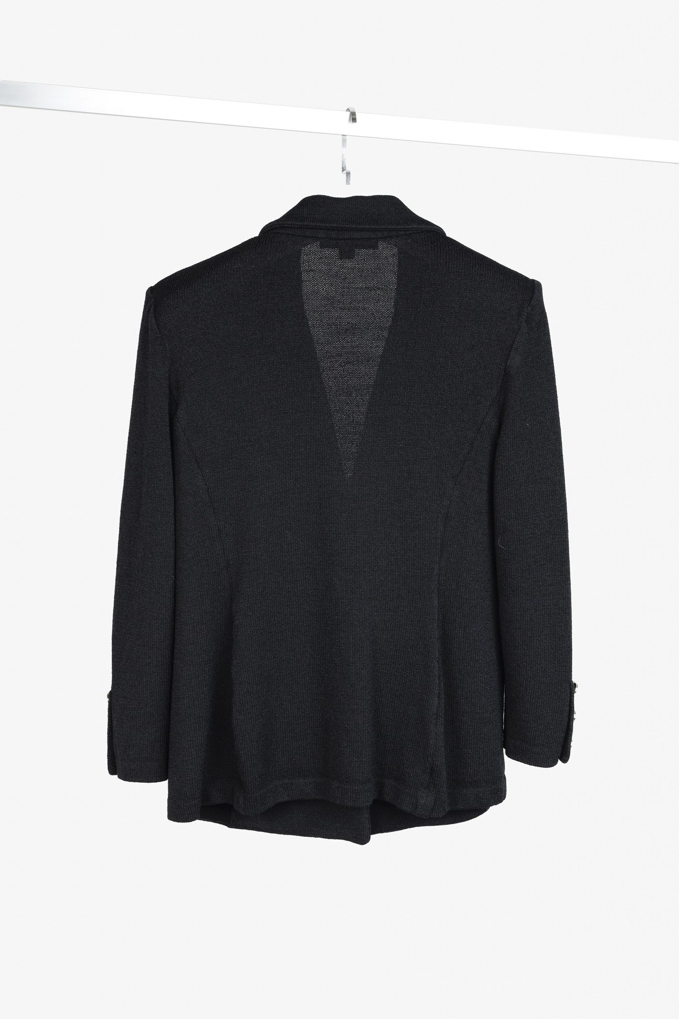 Other St. John 2002 Golden Eagle Button Black Knit Blazer Size L / US 10 / IT 46 - 2 Thumbnail