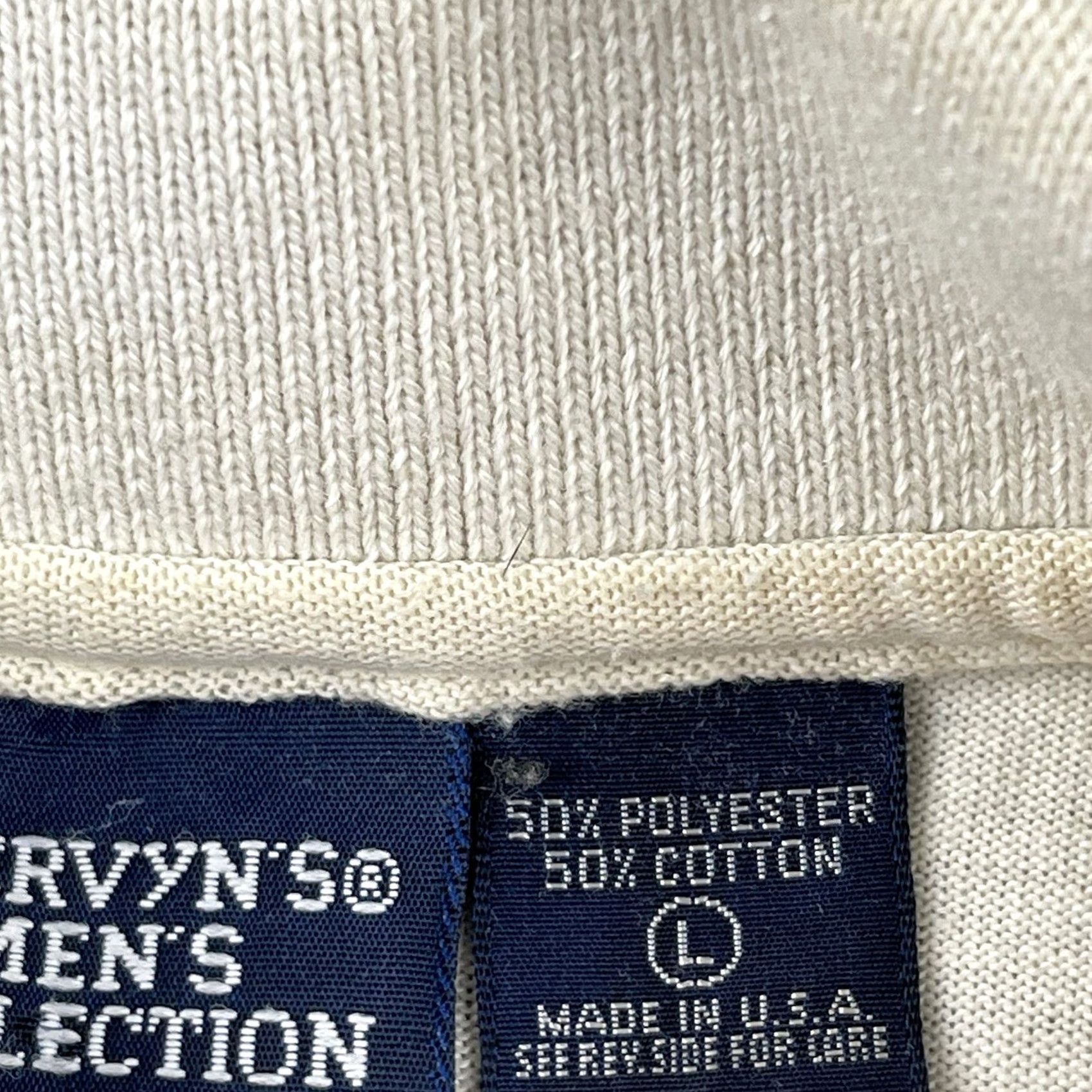 Vintage VINTAGE Mervyns Polo Shirt Striped White Men L Size US L / EU 52-54 / 3 - 4 Thumbnail