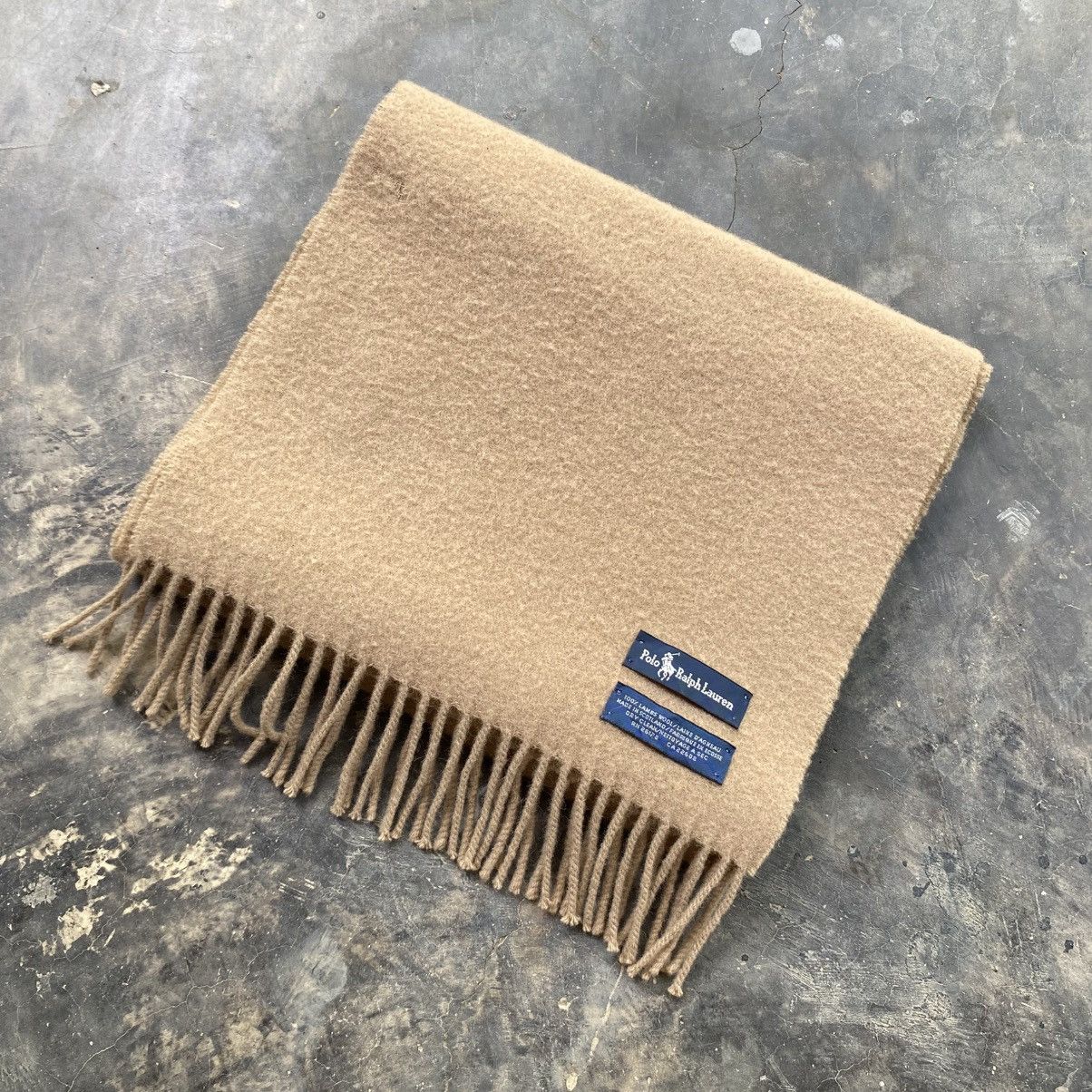 Polo Ralph Lauren Polo Polo Ralph Lauren Soft Taupe Pure 100%Wool Scarf Size ONE SIZE - 5 Thumbnail