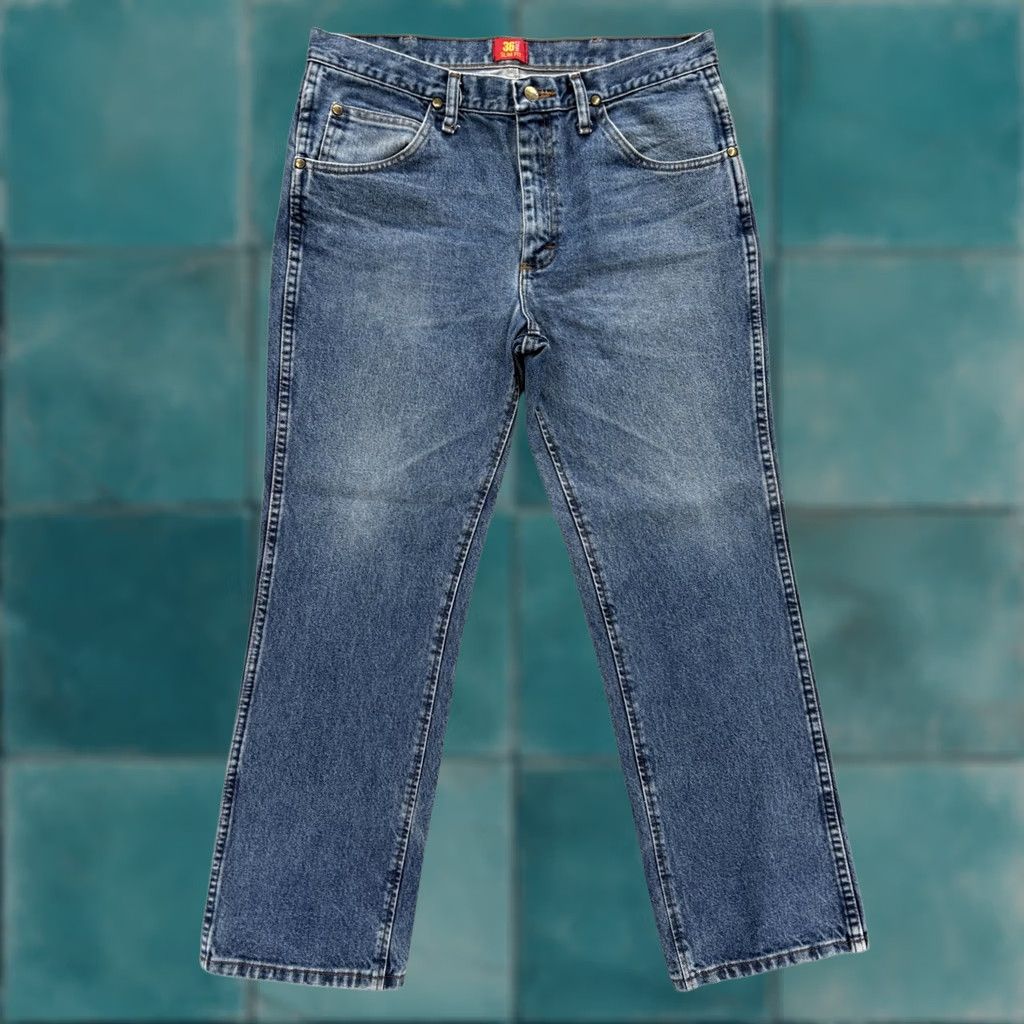 Wrangler Wrangler Cowboy Cut Slim Jeans Mens 34x29 Blue Medium Wash Straight Denim 36MWZ Size US 34 / EU 50 - 1 Thumbnail