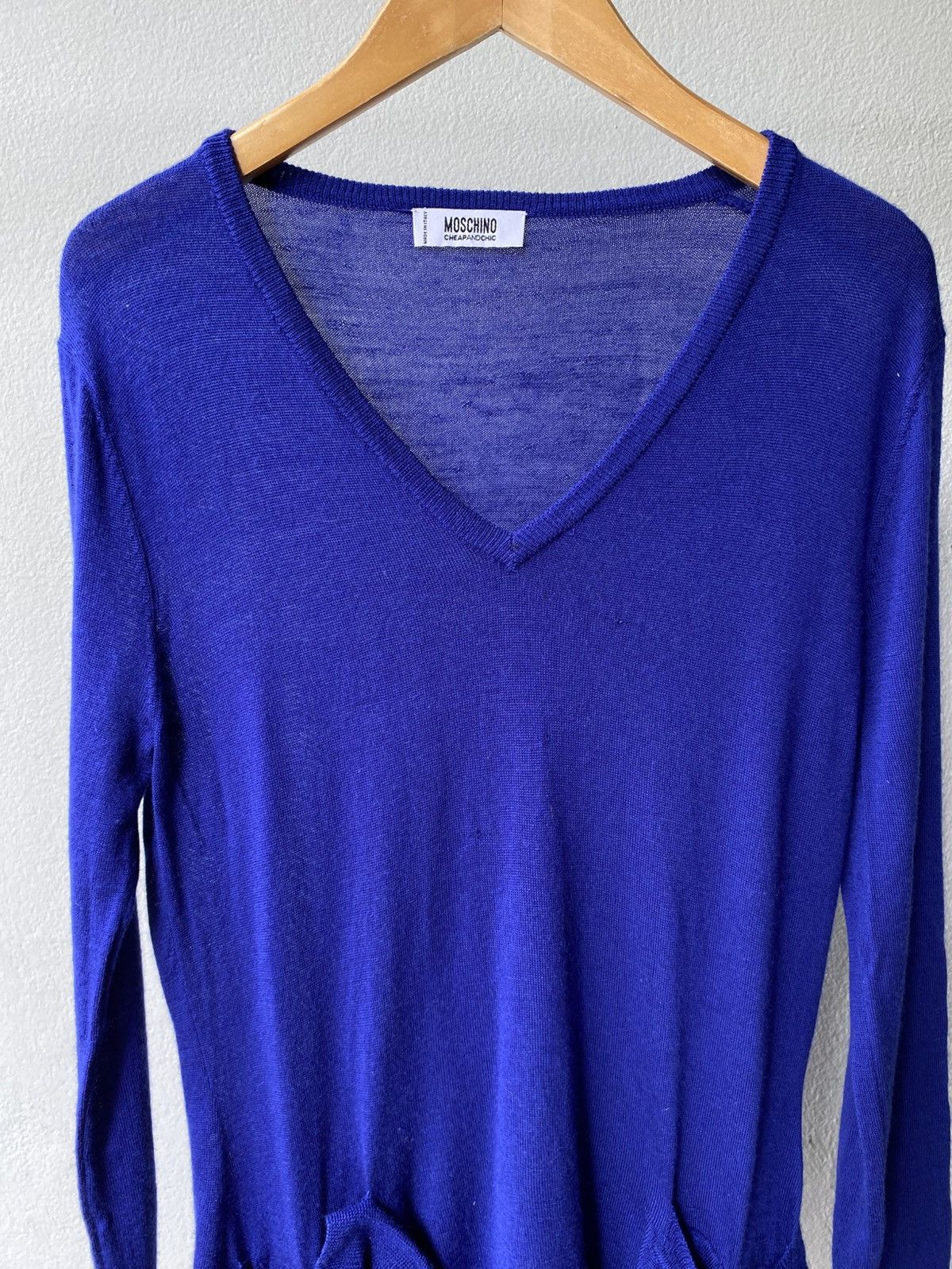 Moschino Moschino Blue Long-Sleeve Knitted dress Size S / US 4 / IT 40 - 14 Thumbnail