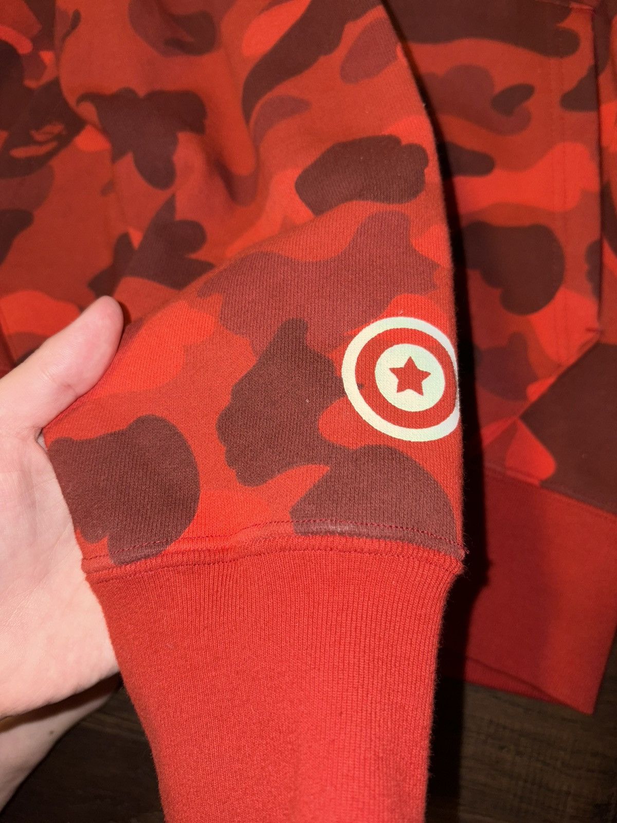 Bape Bape Red Camo Shark Double Hoodie Size US M / EU 48-50 / 2 - 6 Thumbnail