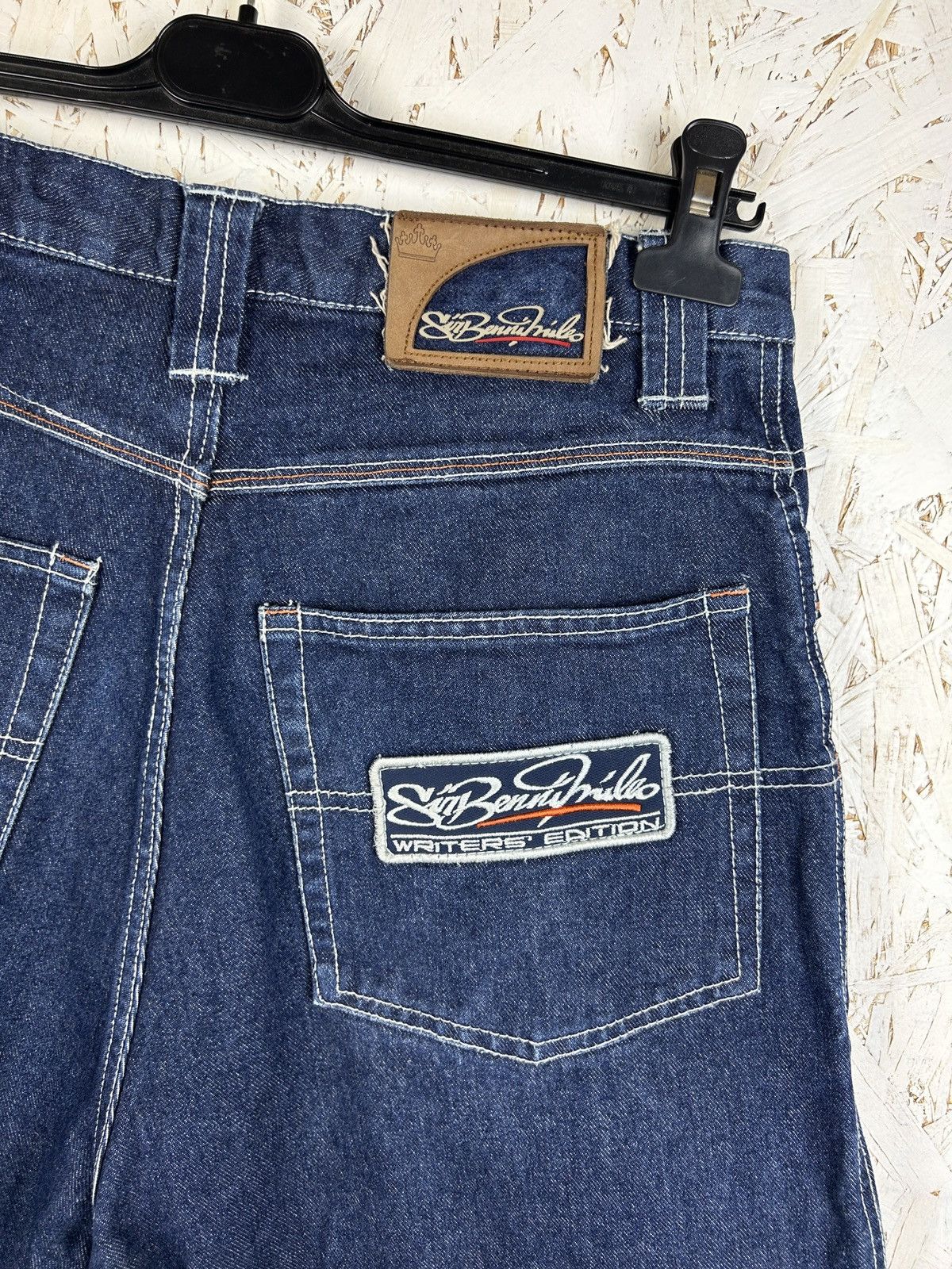 Vintage Vintage Sir Benni Miles Baggy Rap Embroidery Denim Shorts 34 Size US 34 / EU 50 - 2 Thumbnail
