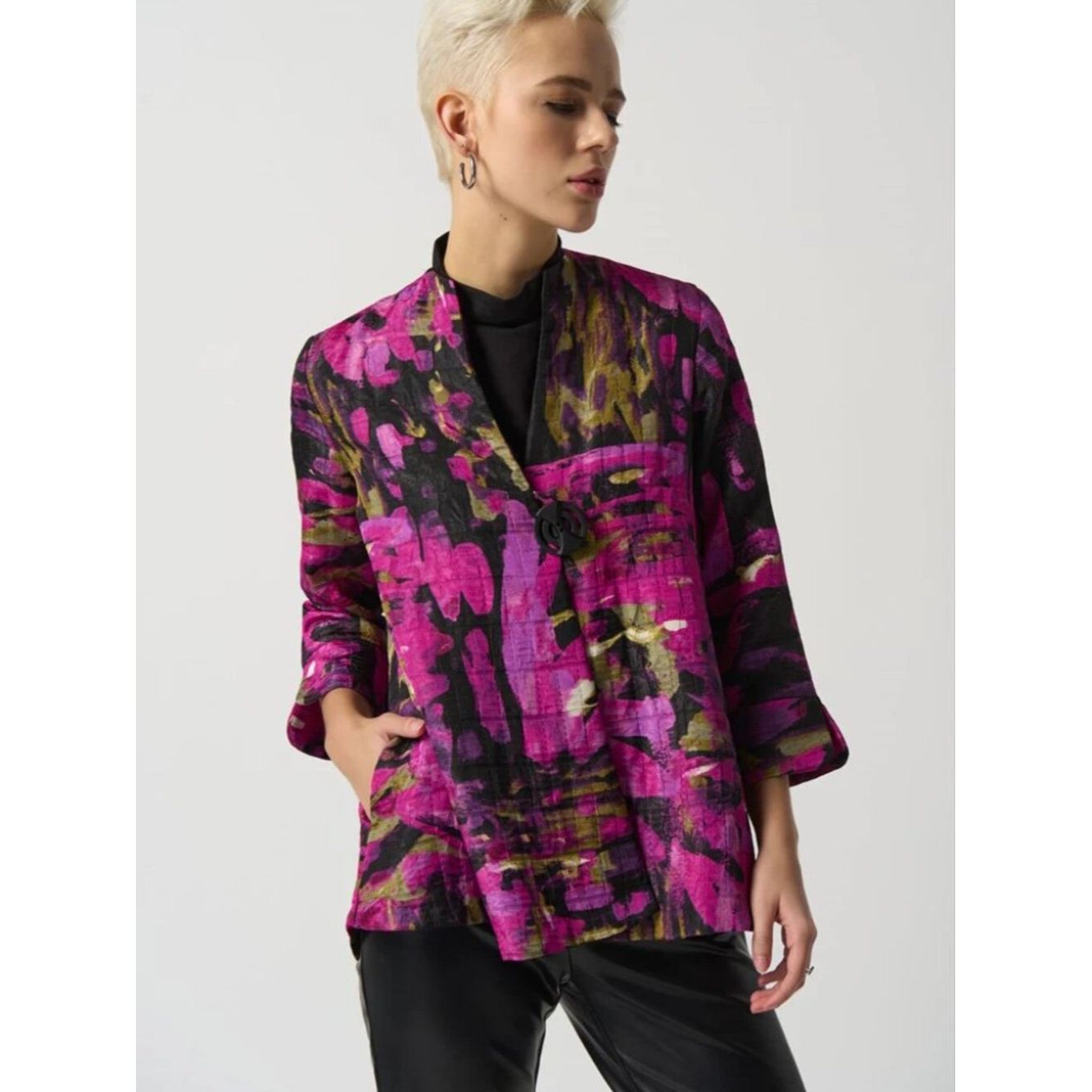 Joseph Ribkoff Joseph Ribkoff Abstract Print Trapeze Jacket Size 8 Size M / US 6-8 / IT 42-44 - 3 Thumbnail