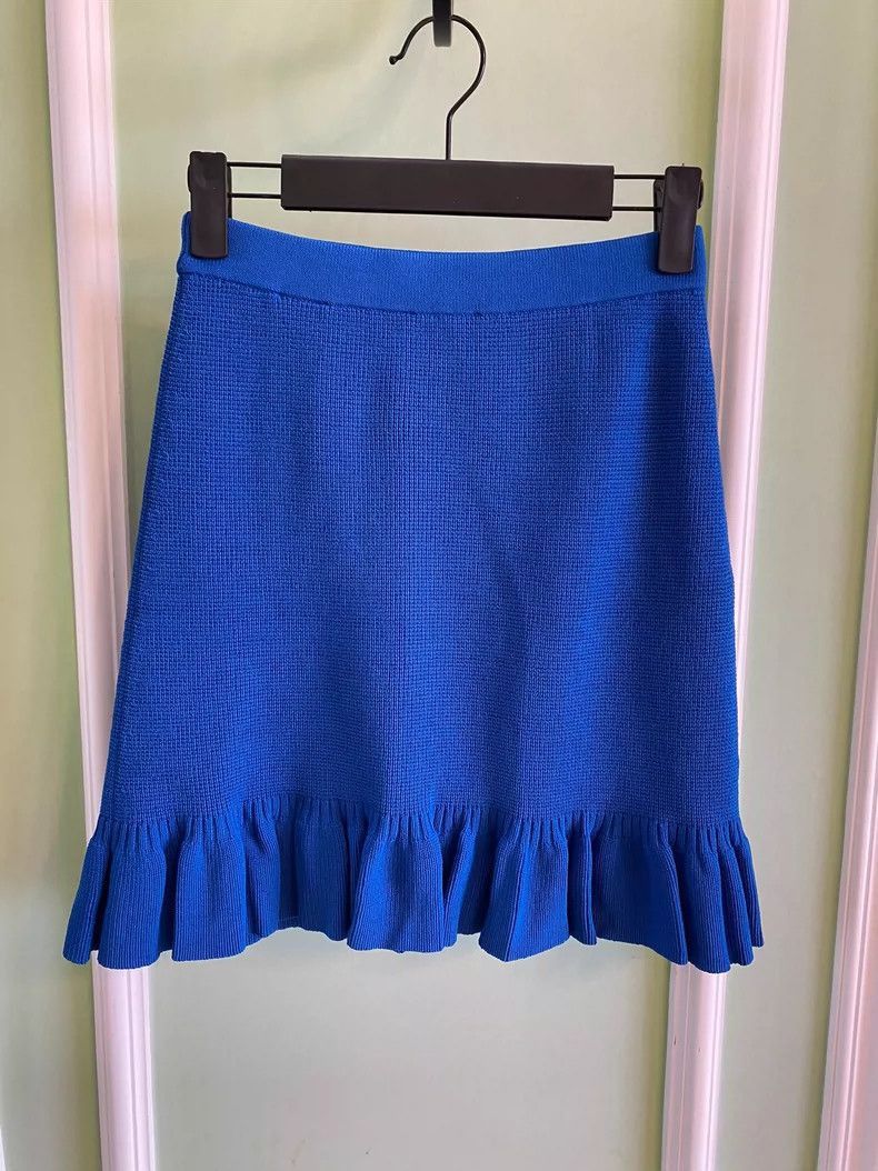 Celine Sandro Blue Knitted Top and Skirt Set Size ONE SIZE - 3 Thumbnail