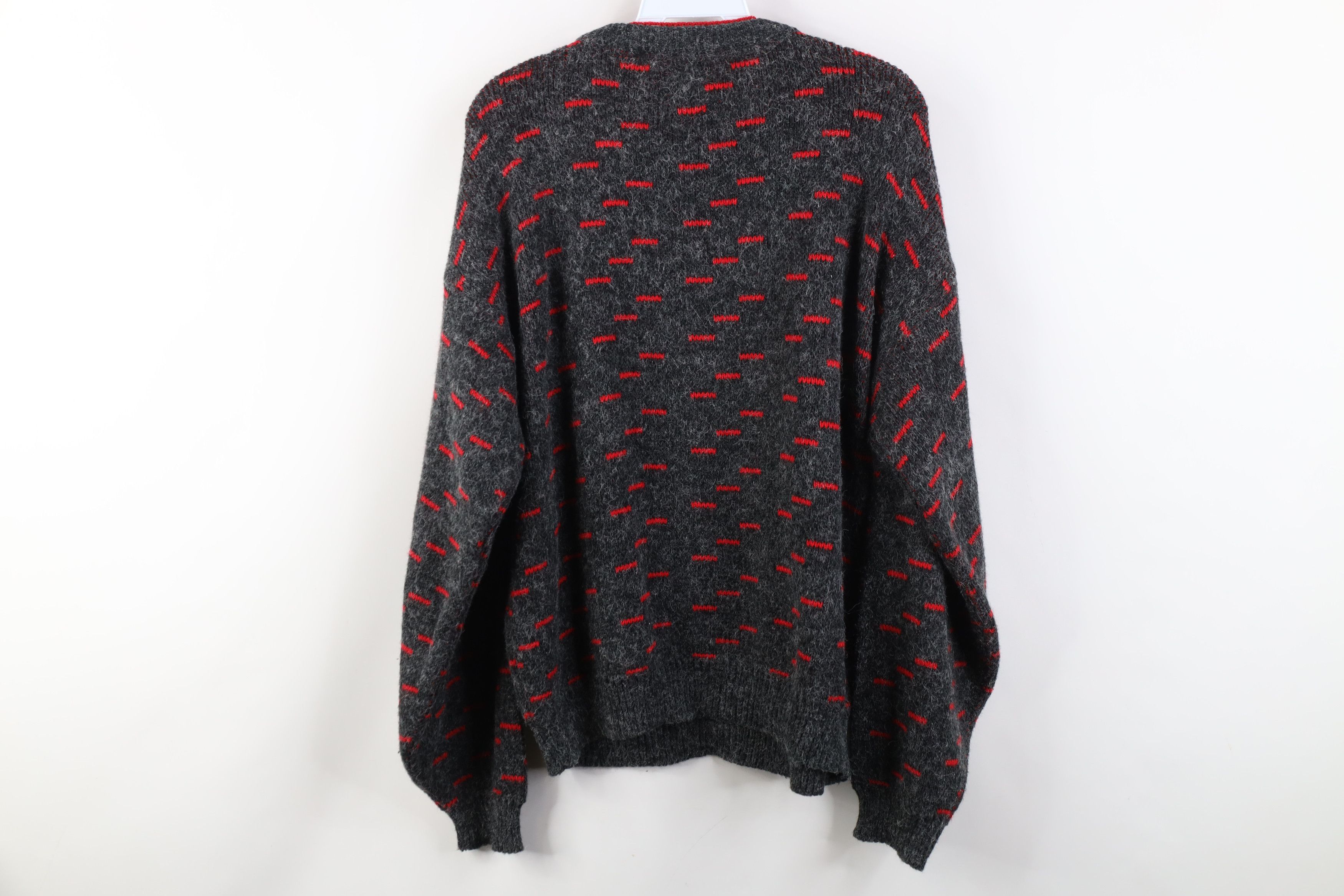 Vintage Vintage 90s Streetwear Geometric Knit Crewneck Sweater Gray Size M / US 6-8 / IT 42-44 - 9 Thumbnail
