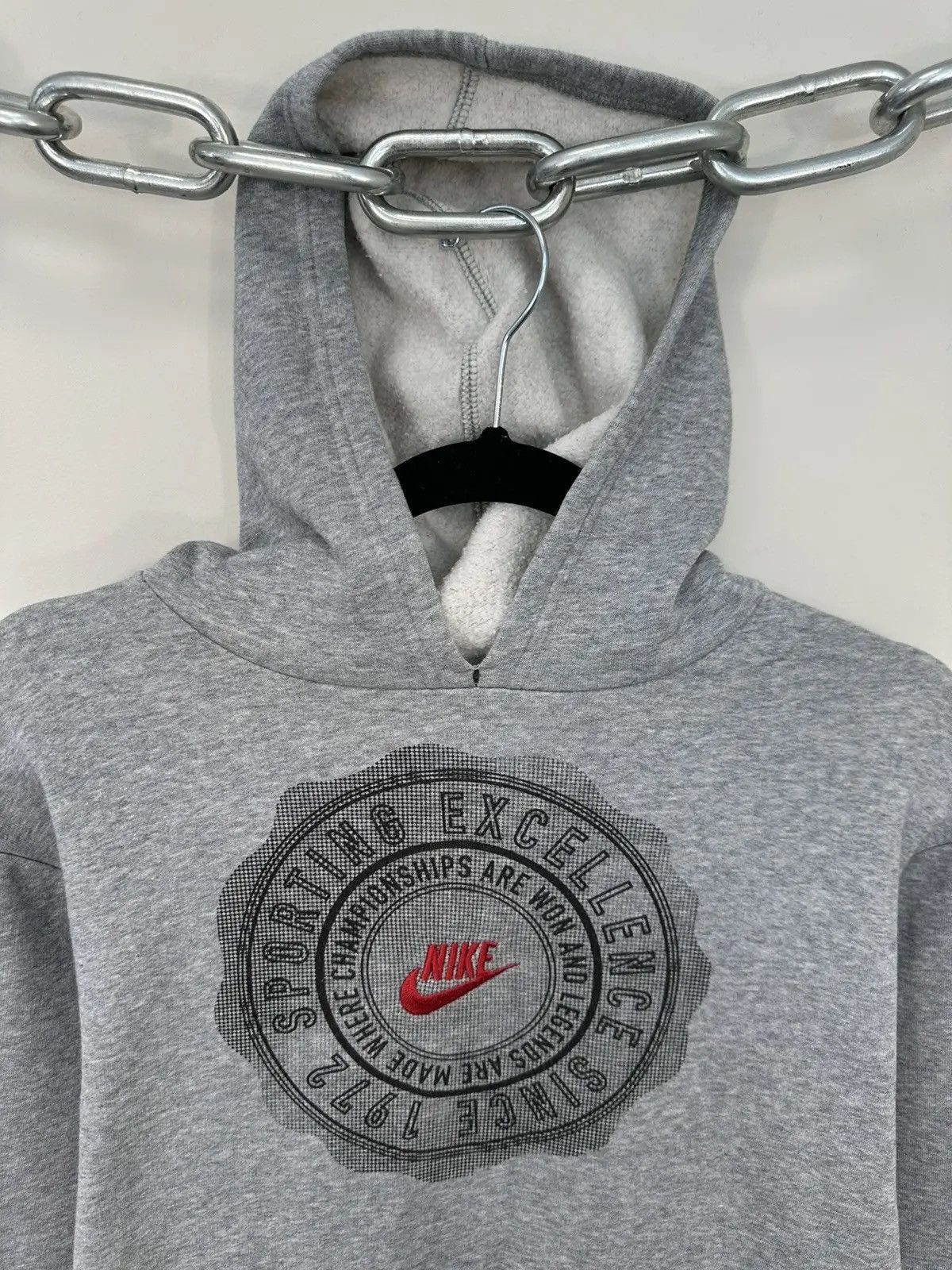 Nike × Vintage Vintage Nike Y2K Big Logo Retro Hype Gray Hoodie Size US S / EU 44-46 / 1 - 4 Thumbnail