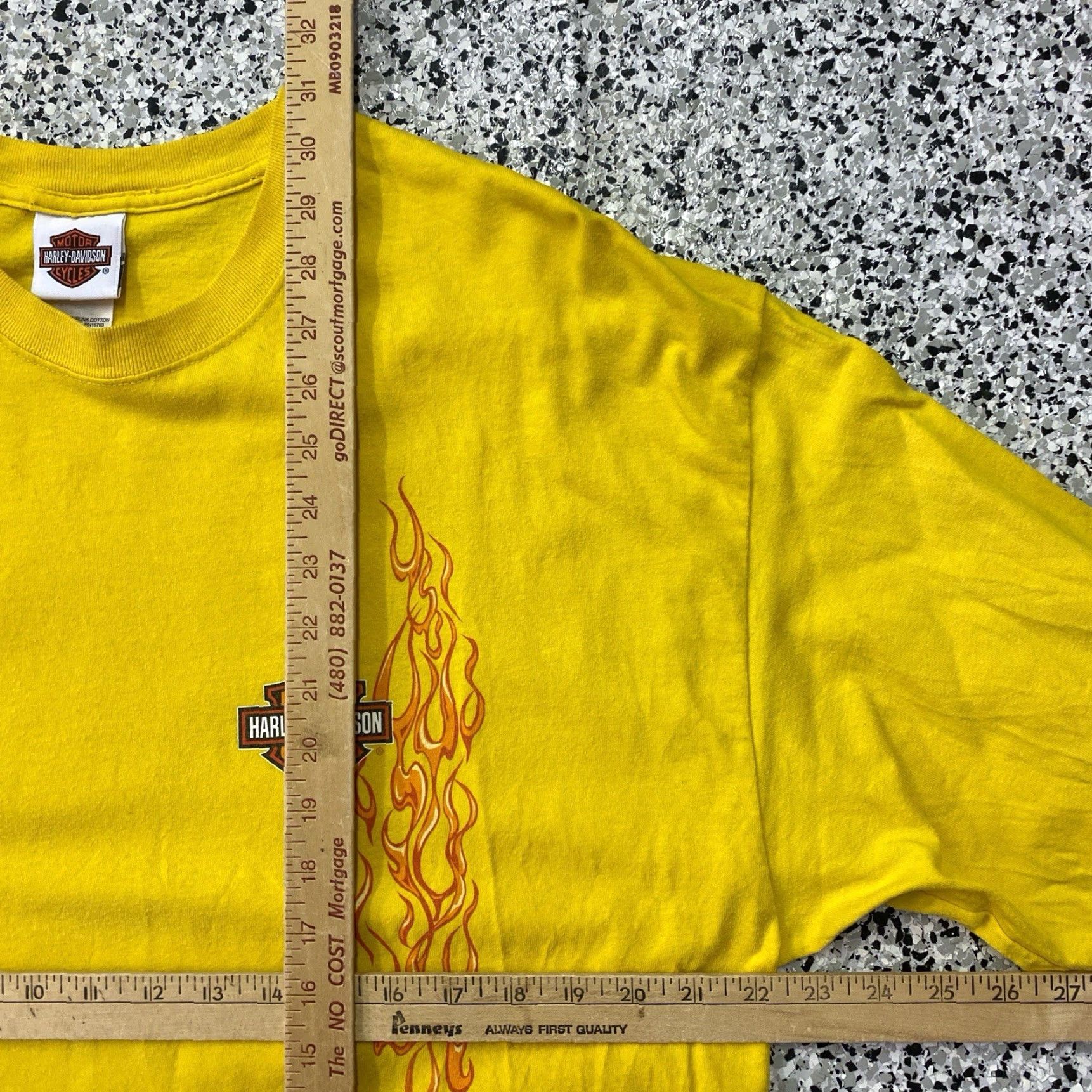 Harley Davidson VINTAGE Harley-Davidson T Shirt Adult XL Yellow Motorcycle Graphic Print Short Sleeve Crew Neck Cotton Size US XL / EU 56 / 4 - 3 Thumbnail