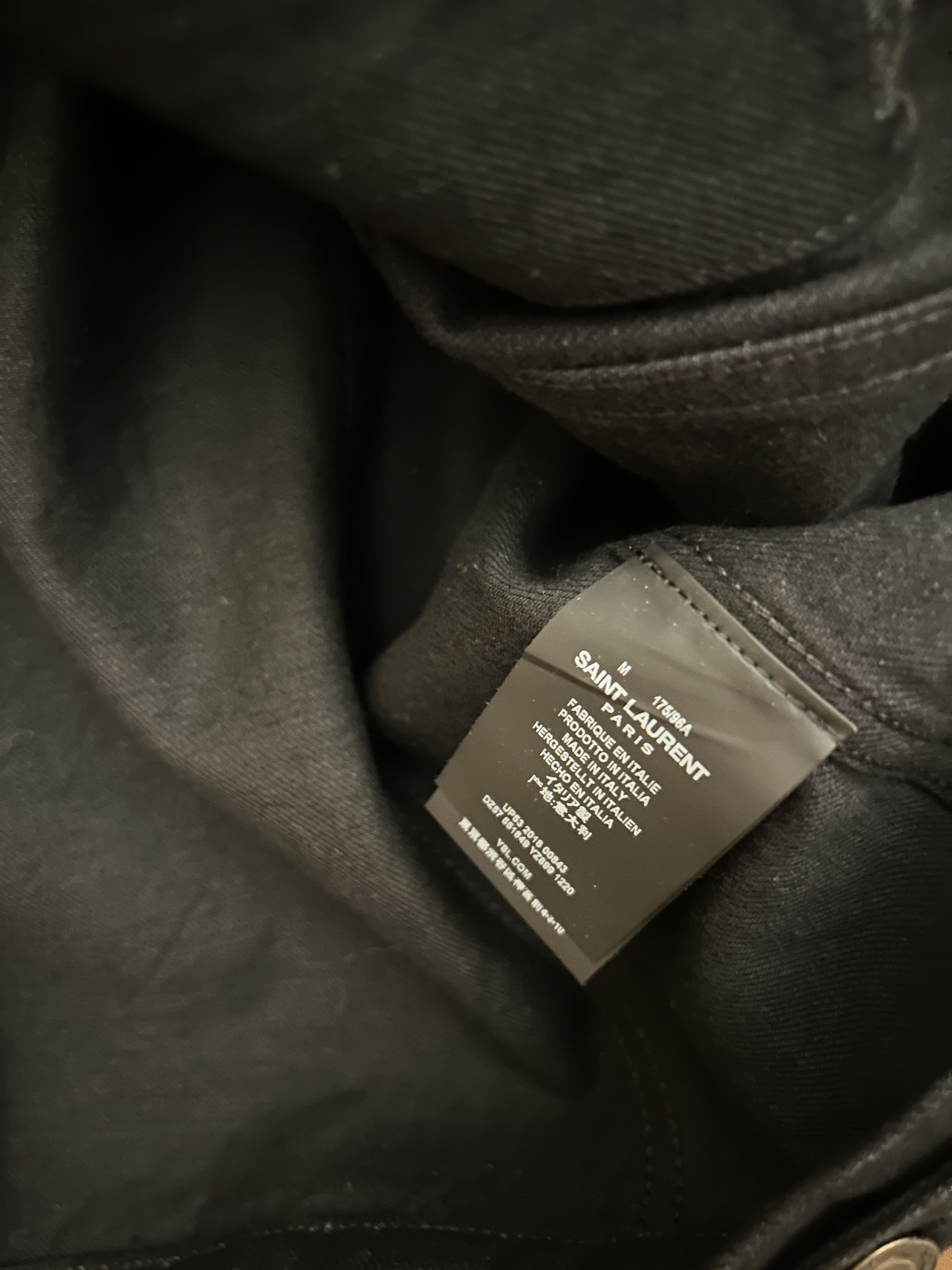 Saint Laurent Paris Saint Laurent Collar Denim Jacket - Black size Medium Size US M / EU 48-50 / 2 - 6 Thumbnail