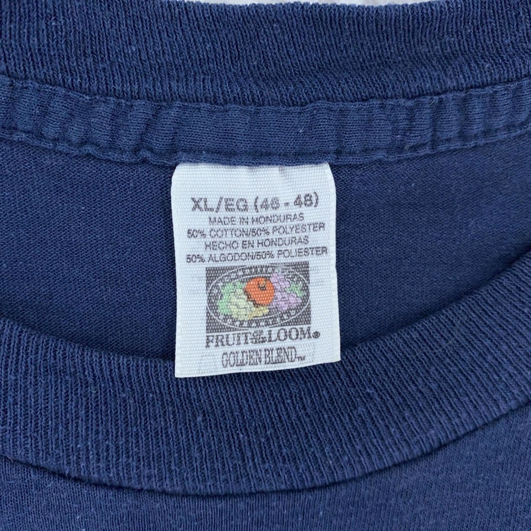 Fruit Of The Loom Vtg Fruit of the Loom Blank Pocket Shirt Mens L/XL Navy Blue Tee Cotton Blend Shirt Pocket Navy Blue Mens L Size US L / EU 52-54 / 3 - 7 Thumbnail