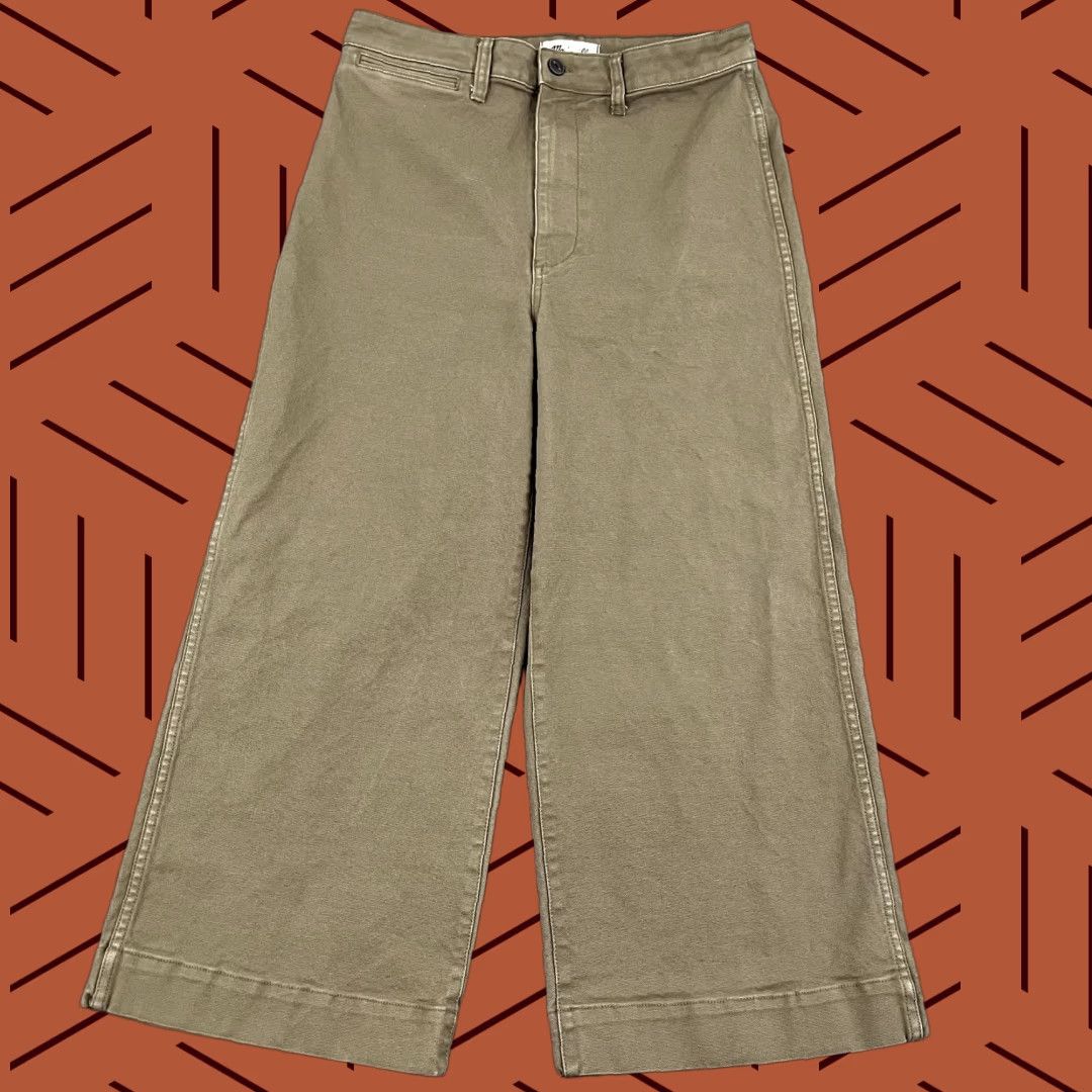 MADEWELL Pants Women Size 30 Brown Emmett Wide Leg Cropped 25