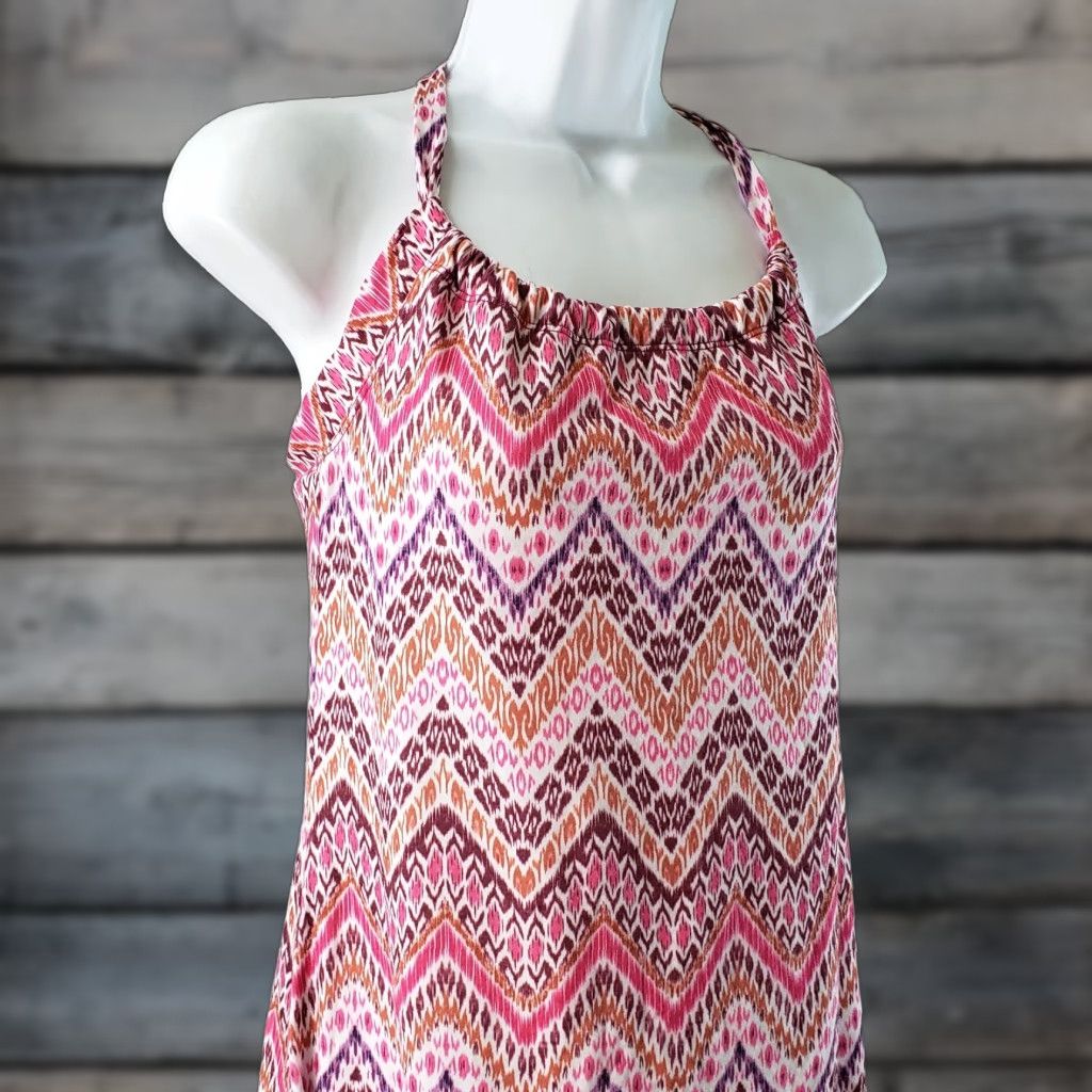 Prana Prana Dress Womens Small Pink Purple Chevron Short Length Size 28" / US 6 / IT 42 - 1 Thumbnail