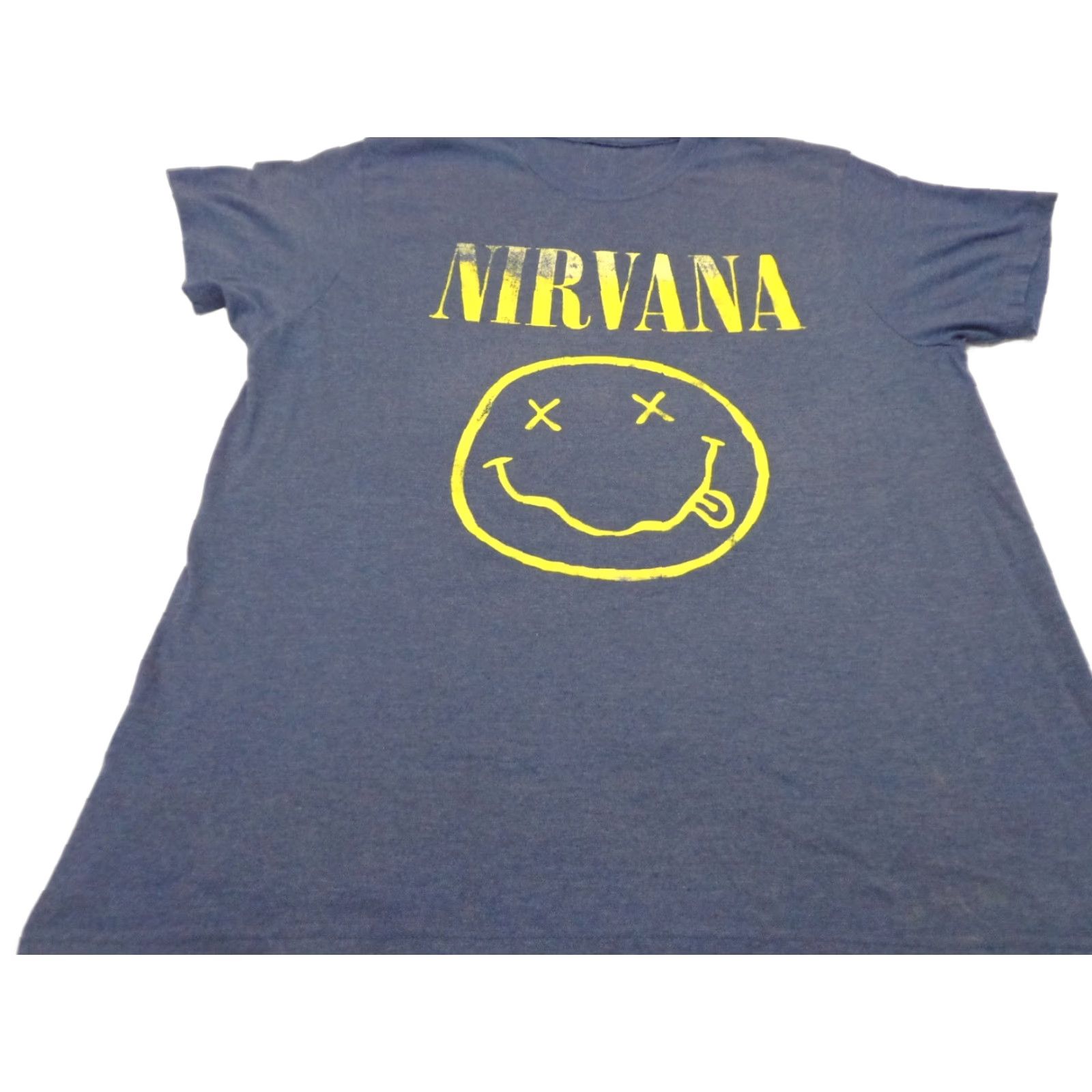 Logo 7 Nirvana T-Shirt Smiley Face Logo Blue Graphic Adult Size XL - Logo, 90s Band, Blue, Short Sleeve, Crew Neck, Regular Fit, Men, Nirvana, T-Shirt Size US XL / EU 56 / 4 - 1 Thumbnail