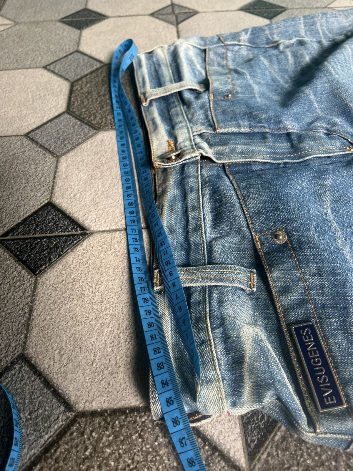 Japanese Brand Evisu Genes Silver Embroidered Seagull Jeans Cinch Back Size US 30 / EU 46 - 17 Thumbnail