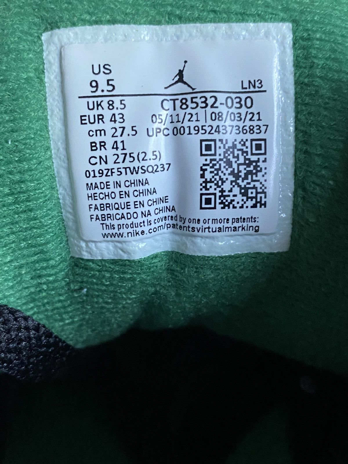 Jordan Brand Air Jordan 3 Retro Pine Green Size US 9.5 / EU 42-43 - 6 Thumbnail