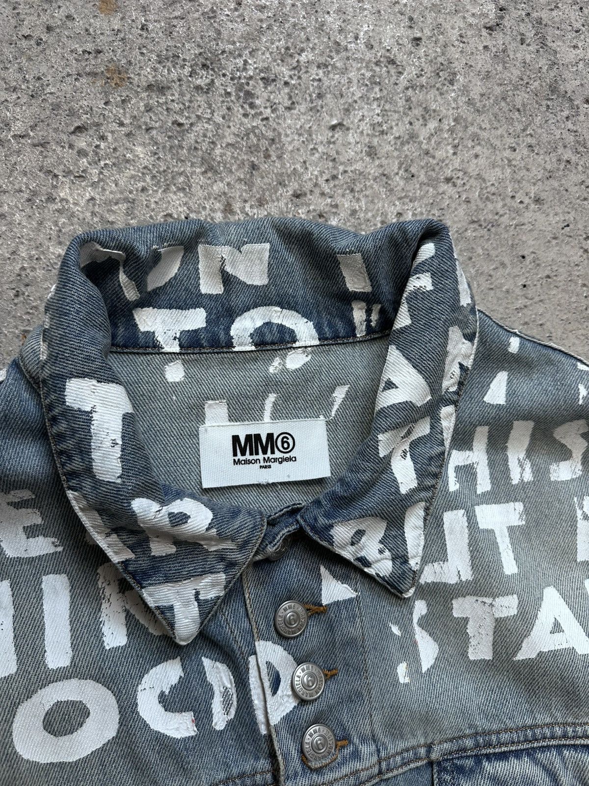 MM6 MM6 Maison Margiela Cropped Denim Jacket Graphic Print Size US M / EU 48-50 / 2 - 7 Thumbnail