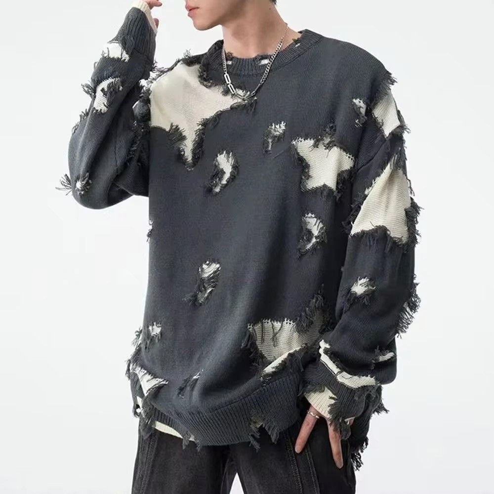 Japanese Brand × Vintage Retro hip hop star distressed oversized sweater knitwear Size US XL / EU 56 / 4 - 2 Thumbnail